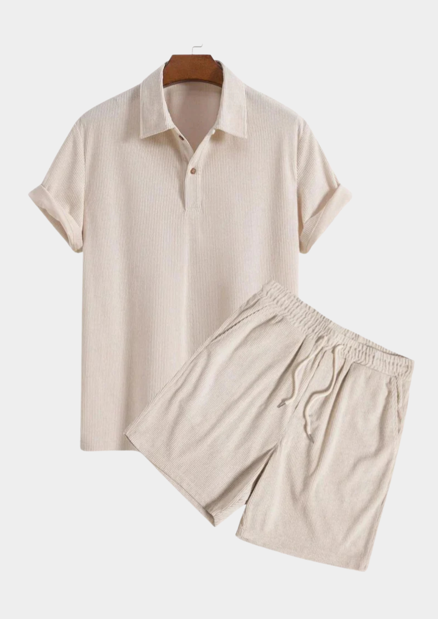 Men’s Two-Piece Set with Polo Shirt and Shorts