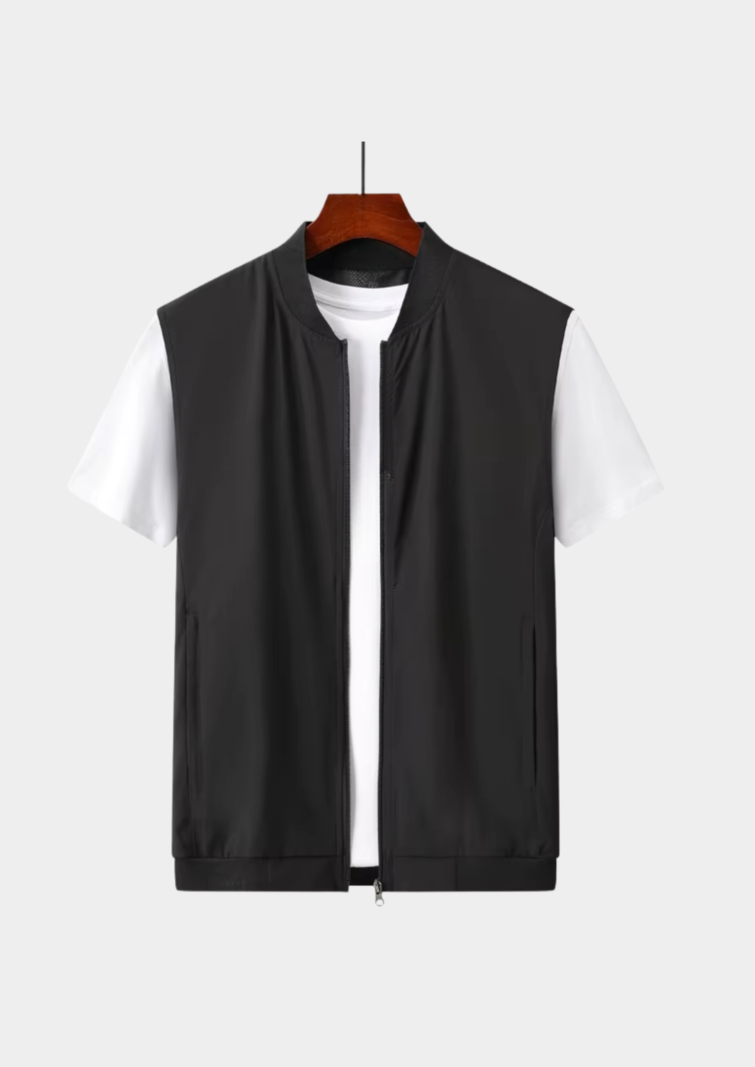 Men’s Ultra-Thin Sleeveless Gilet Jacket with Zipper Closure