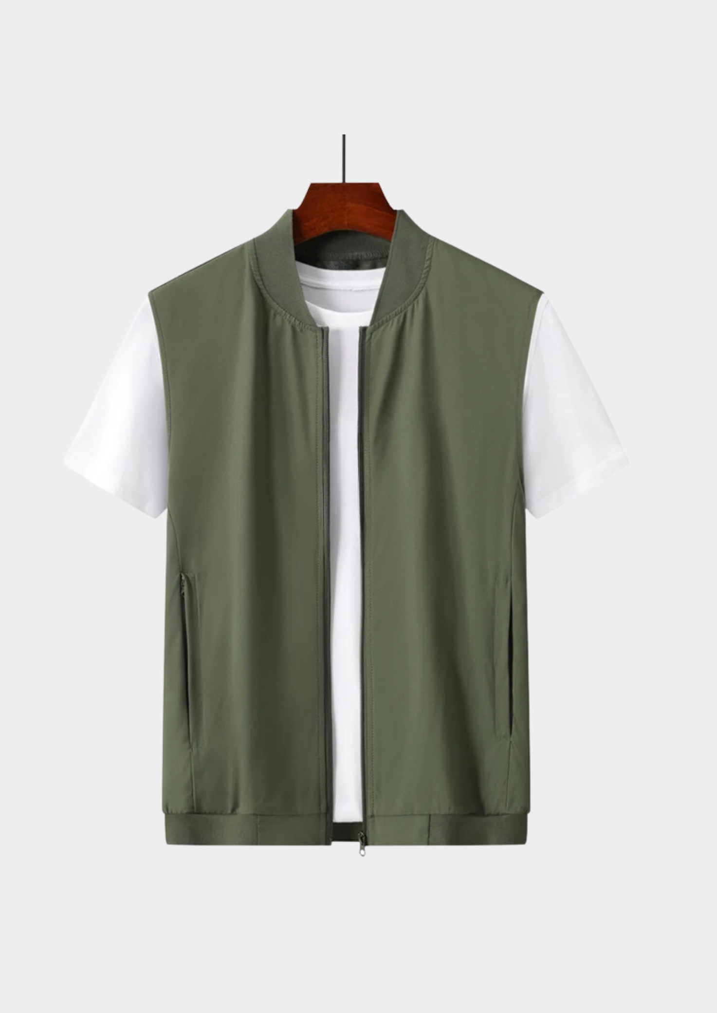Men’s Ultra-Thin Sleeveless Gilet Jacket with Zipper Closure