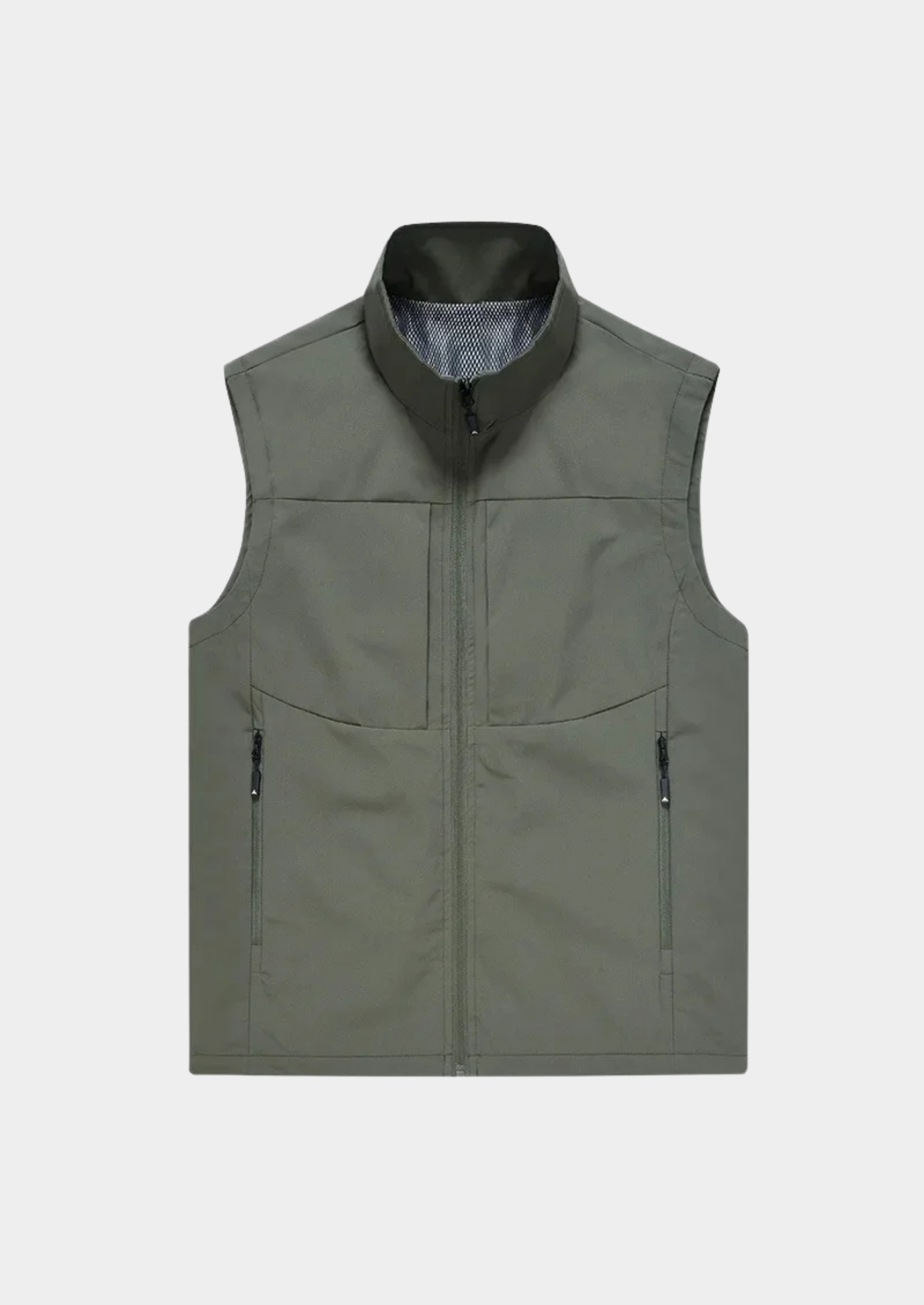 Men’s Utility Gilet Jacket with Stand Collar and Pockets