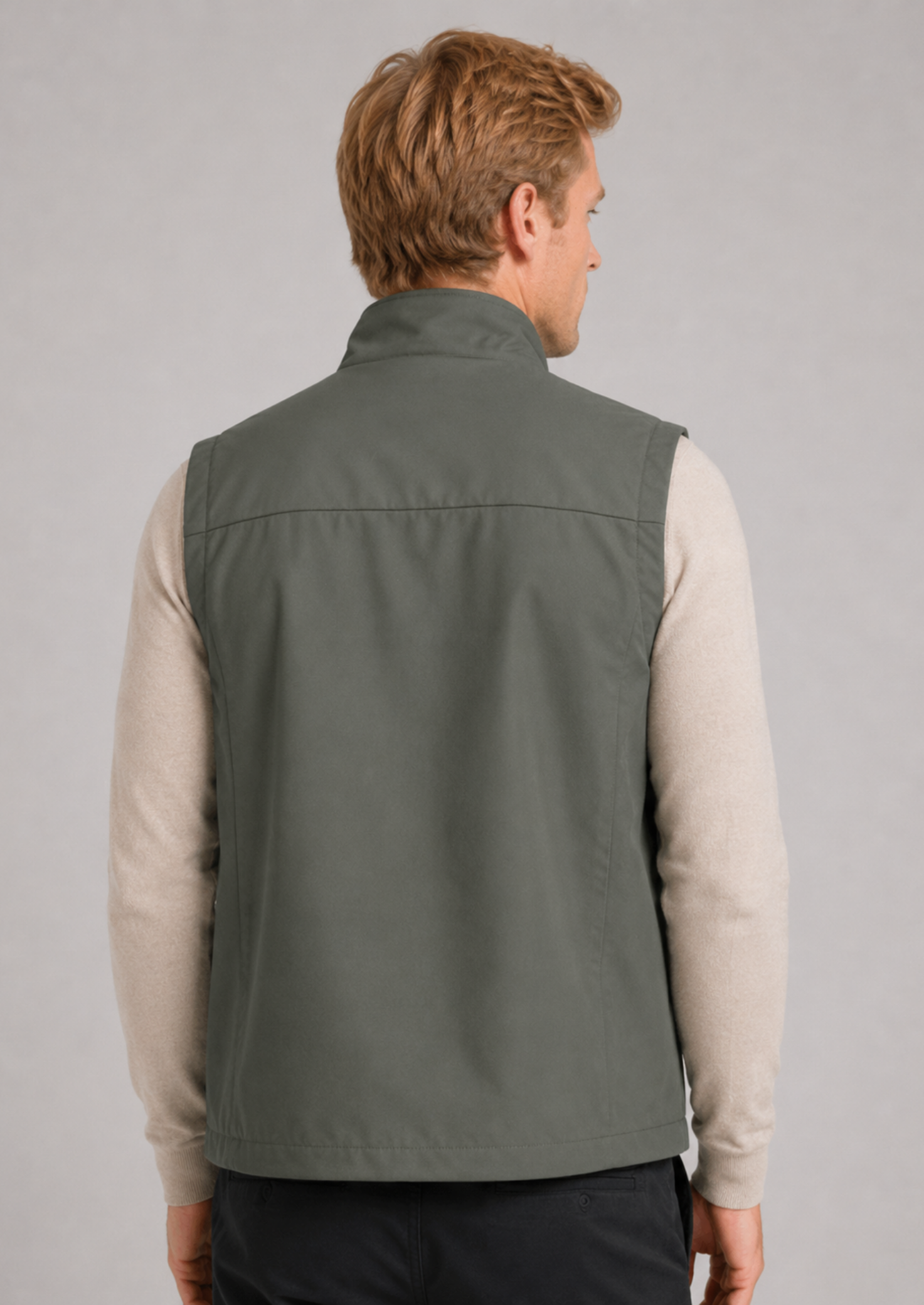Men’s Utility Gilet Jacket with Stand Collar and Pockets