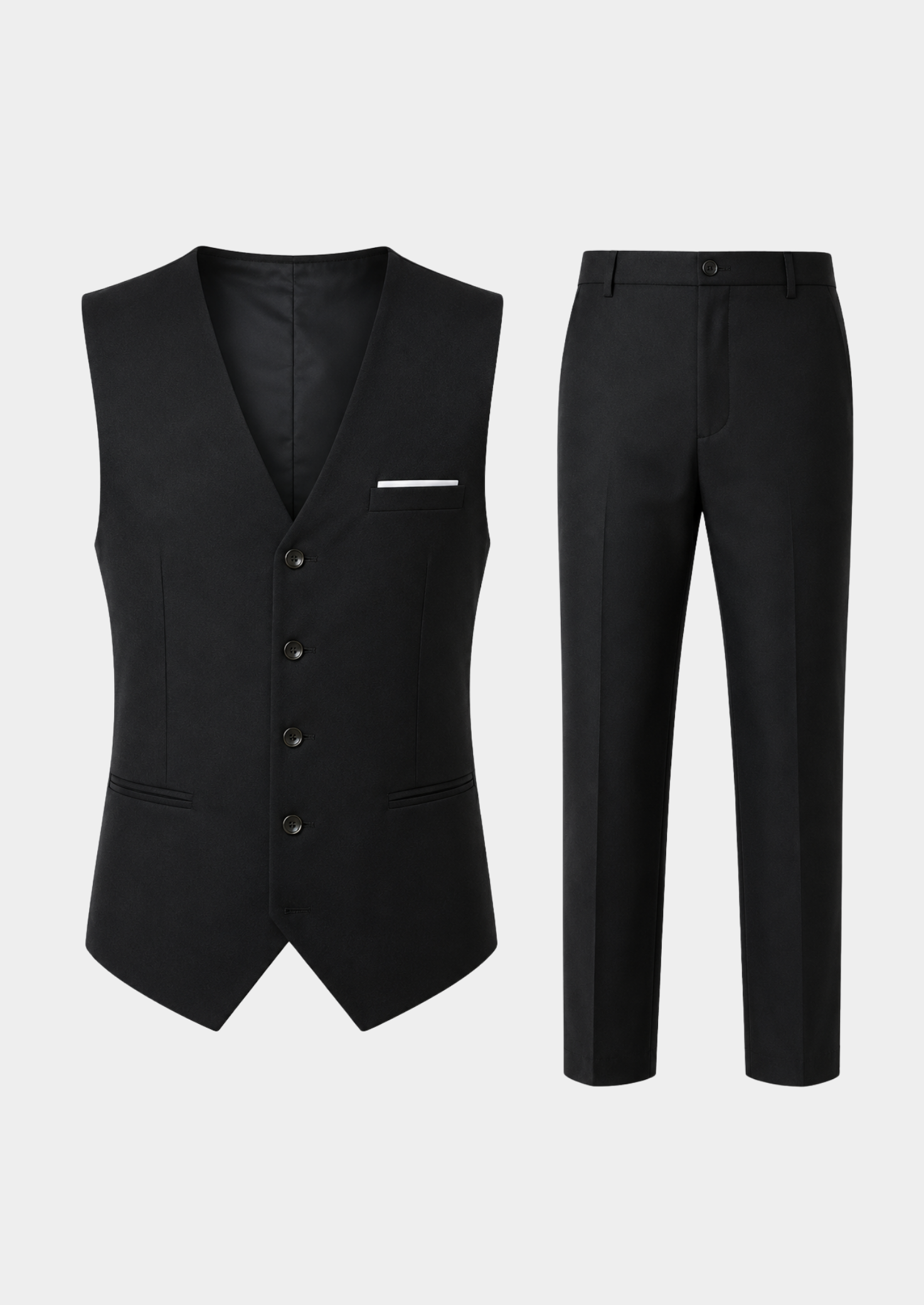 Men’s Vest and Trousers Suit Set with Button Front