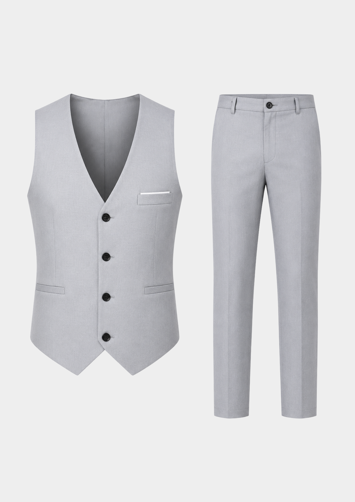 Men’s Vest and Trousers Suit Set with Button Front