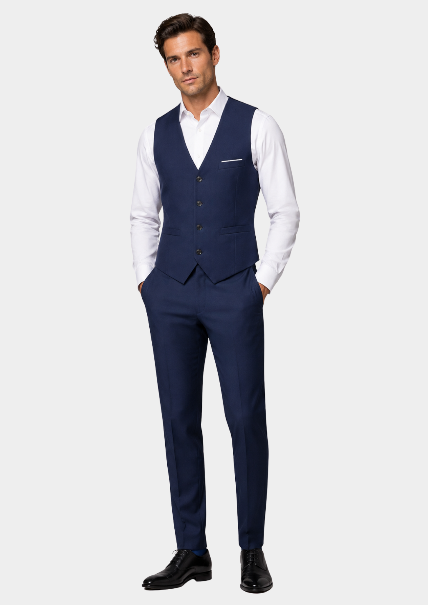 Men’s Vest and Trousers Suit Set with Button Front