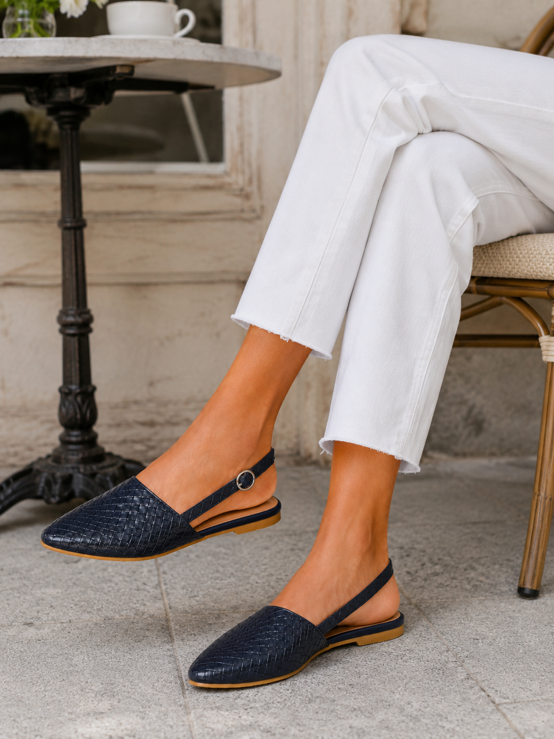Women’s Backless Loafers with Flat Sole
