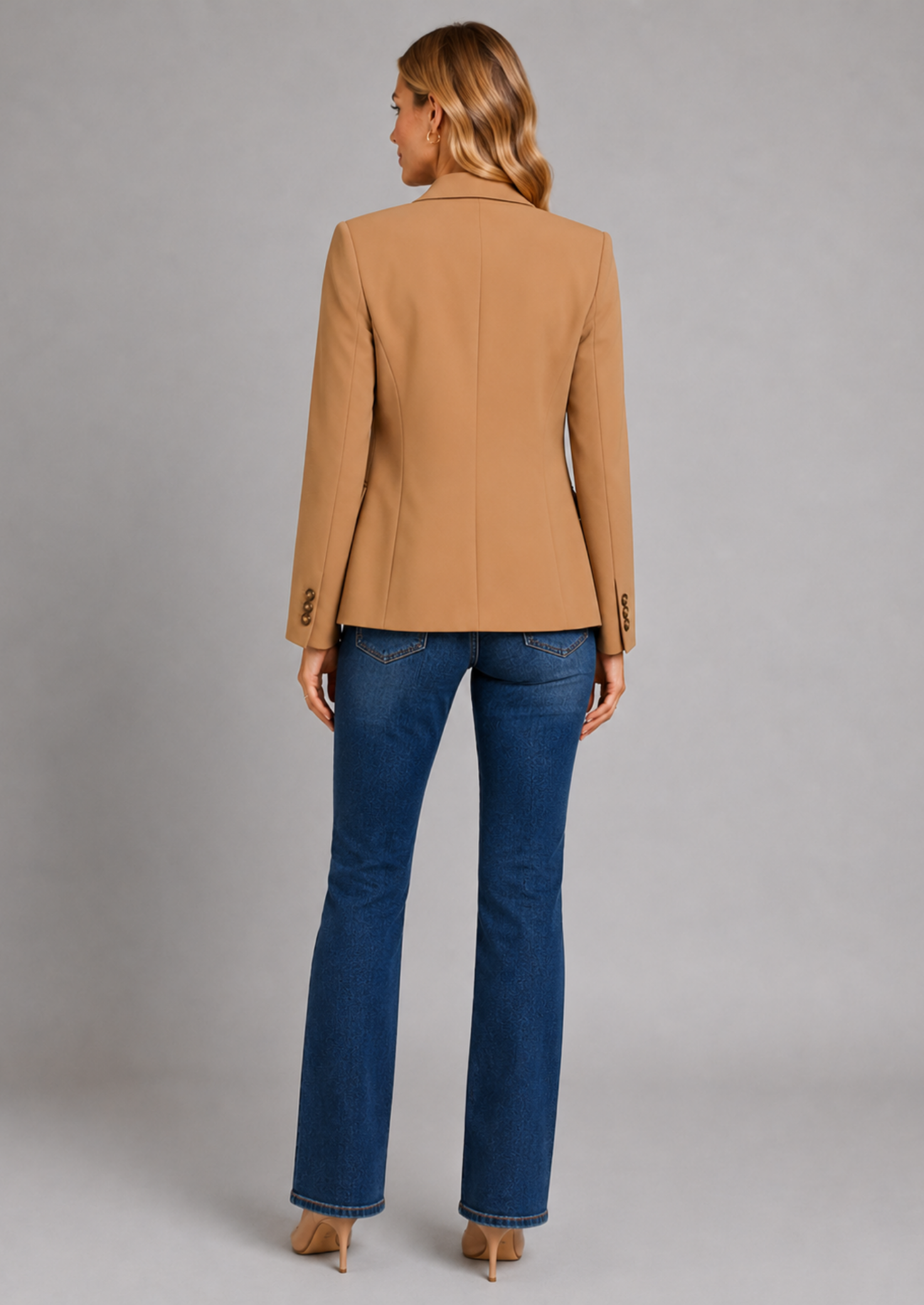 Women’s Blazer Jacket with Single Button Closure
