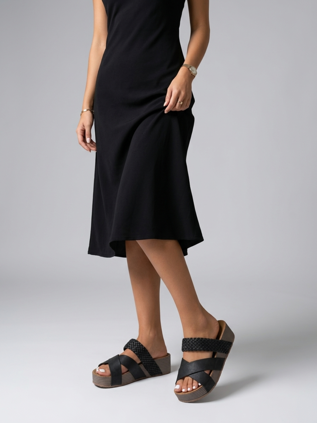 Women’s Braided Sandals with Crossover Straps