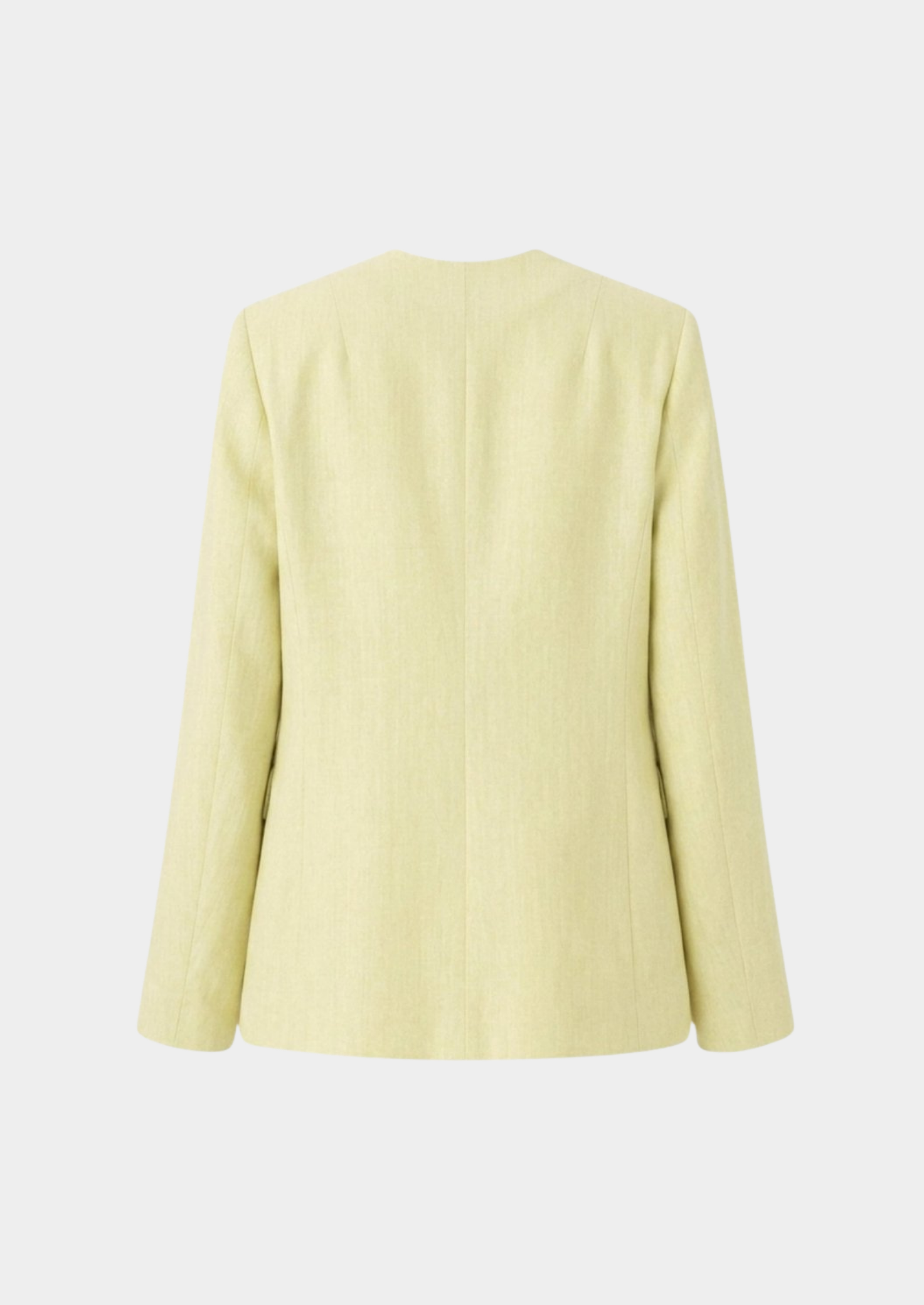 Women’s Collarless Blazer with Single-Button Closure