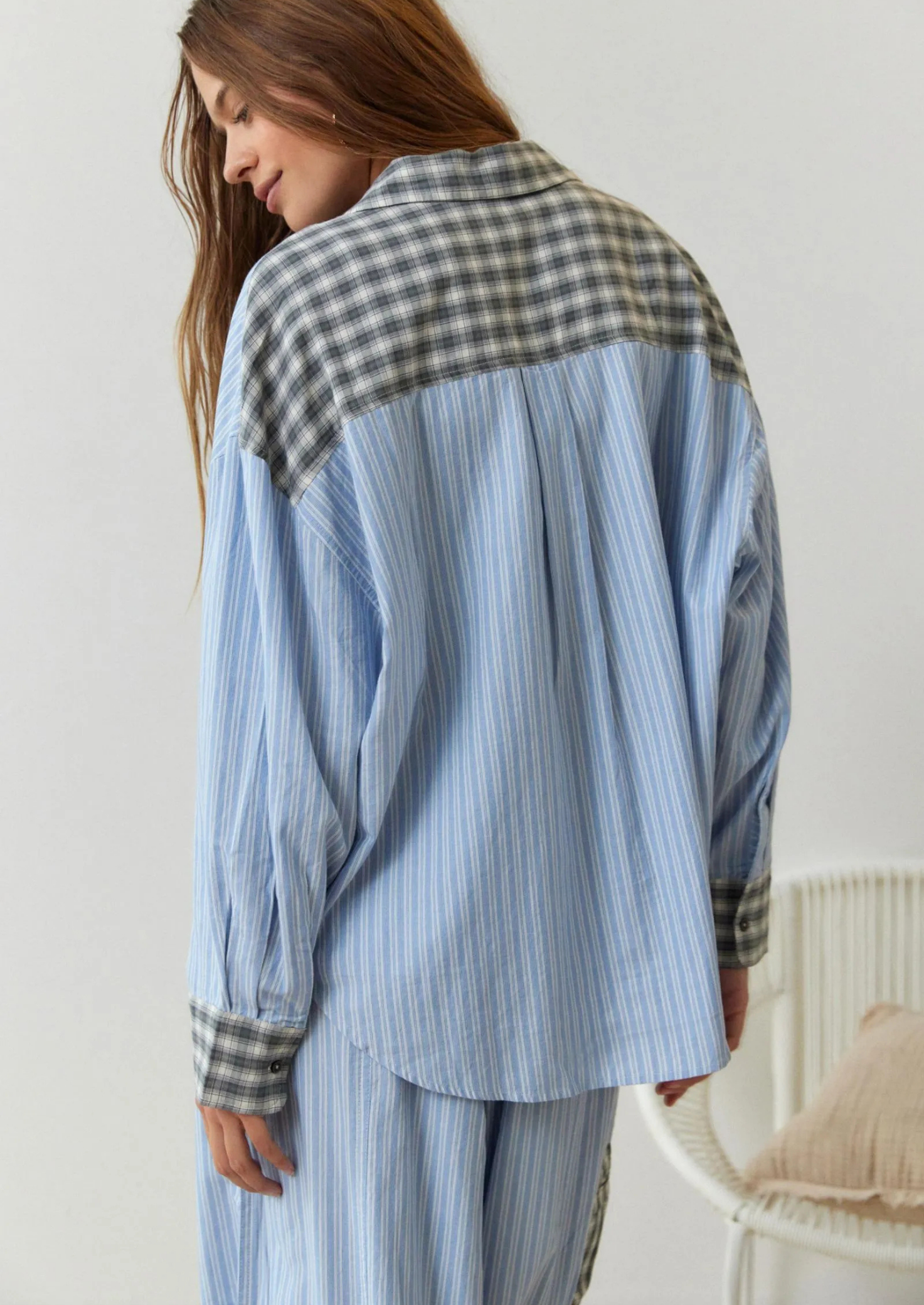 Women’s Contrast Trim Checked Pyjama Set