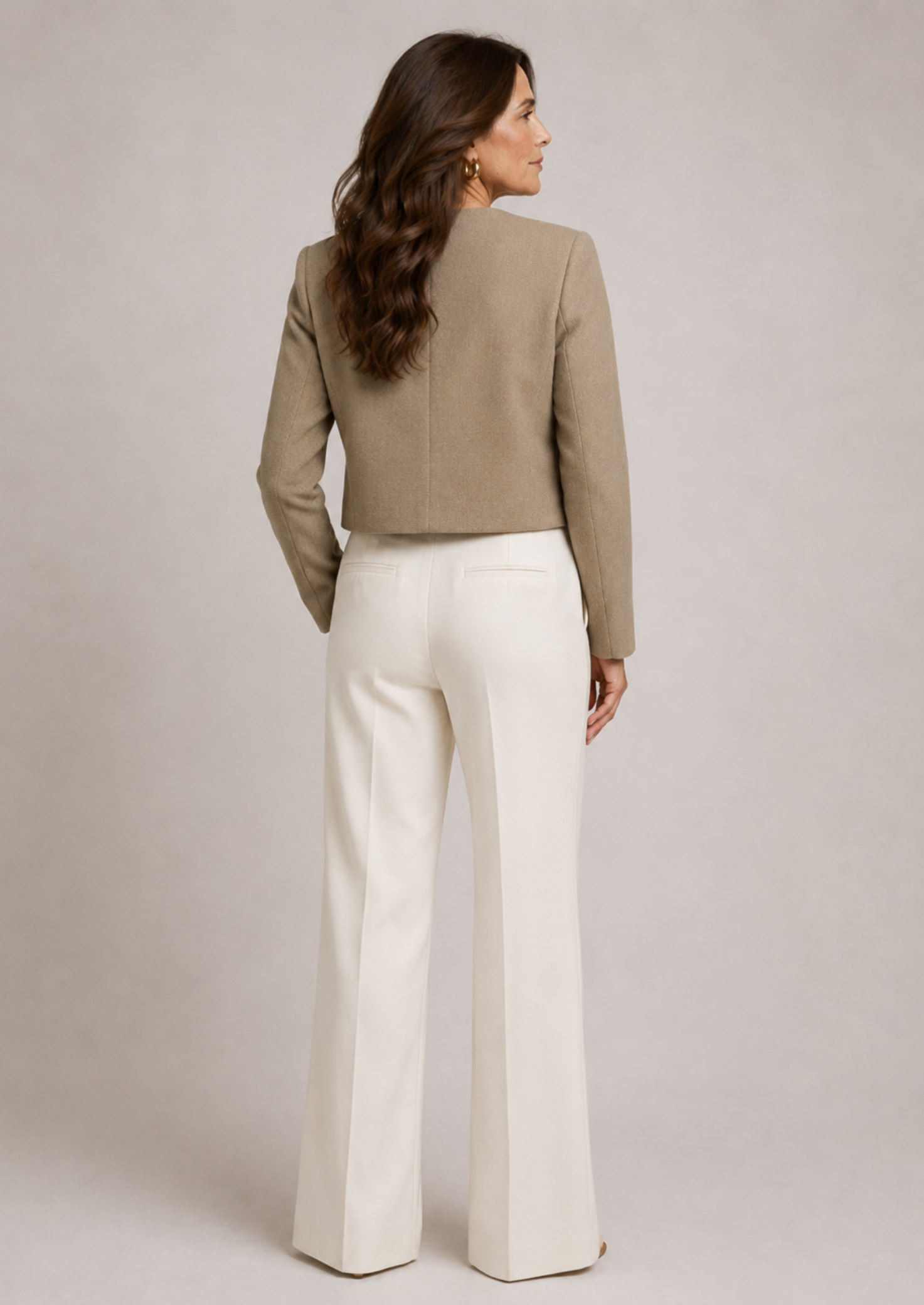 Women’s Cropped Blazer with Front Pockets and Button Detail