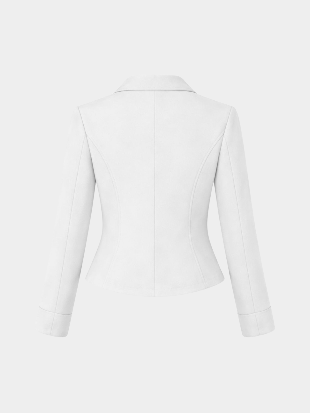 Women’s Cropped Blazer with Lapel Collar and Long Sleeves