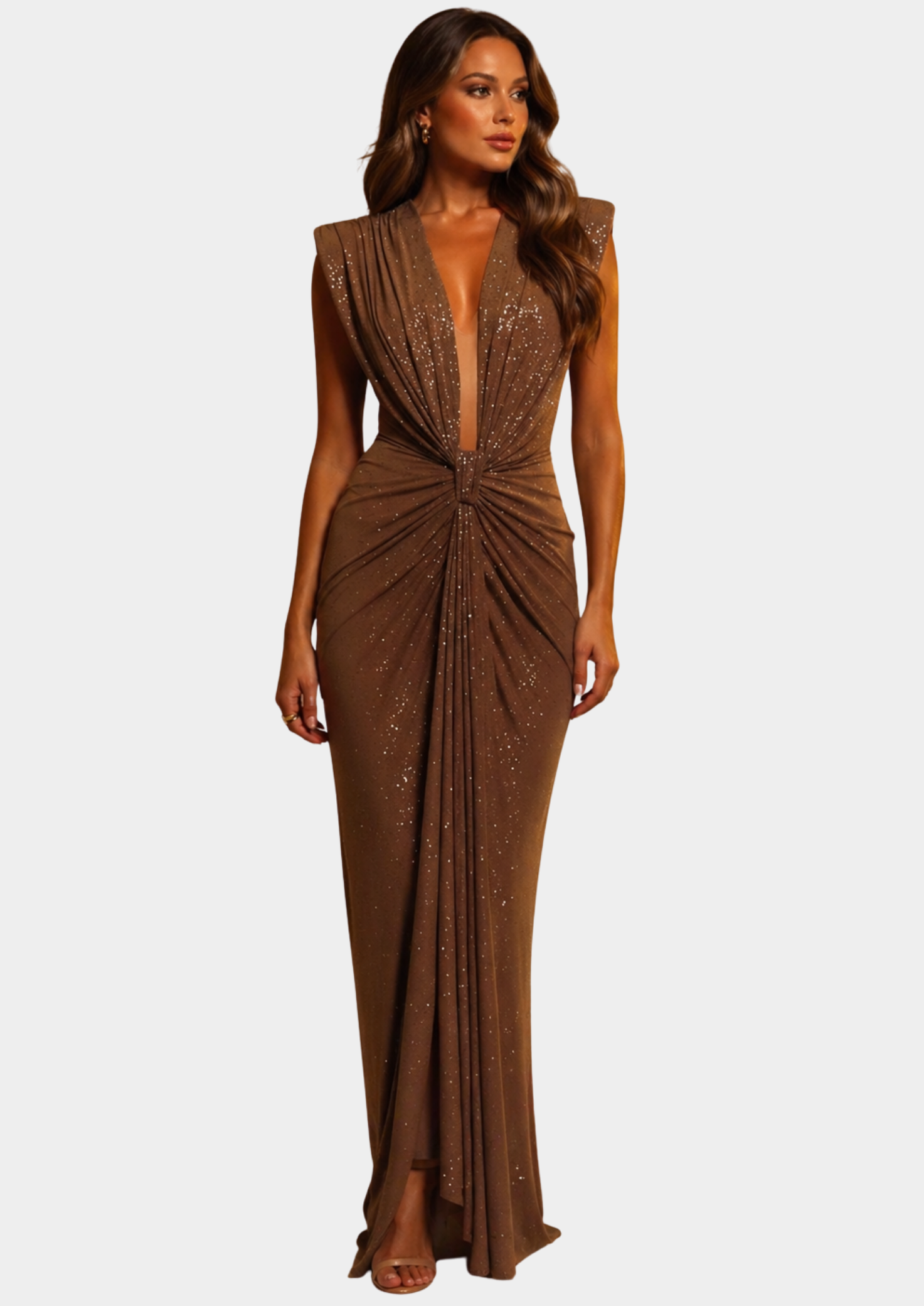 Women’s Deep V-Neck Maxi Dress
