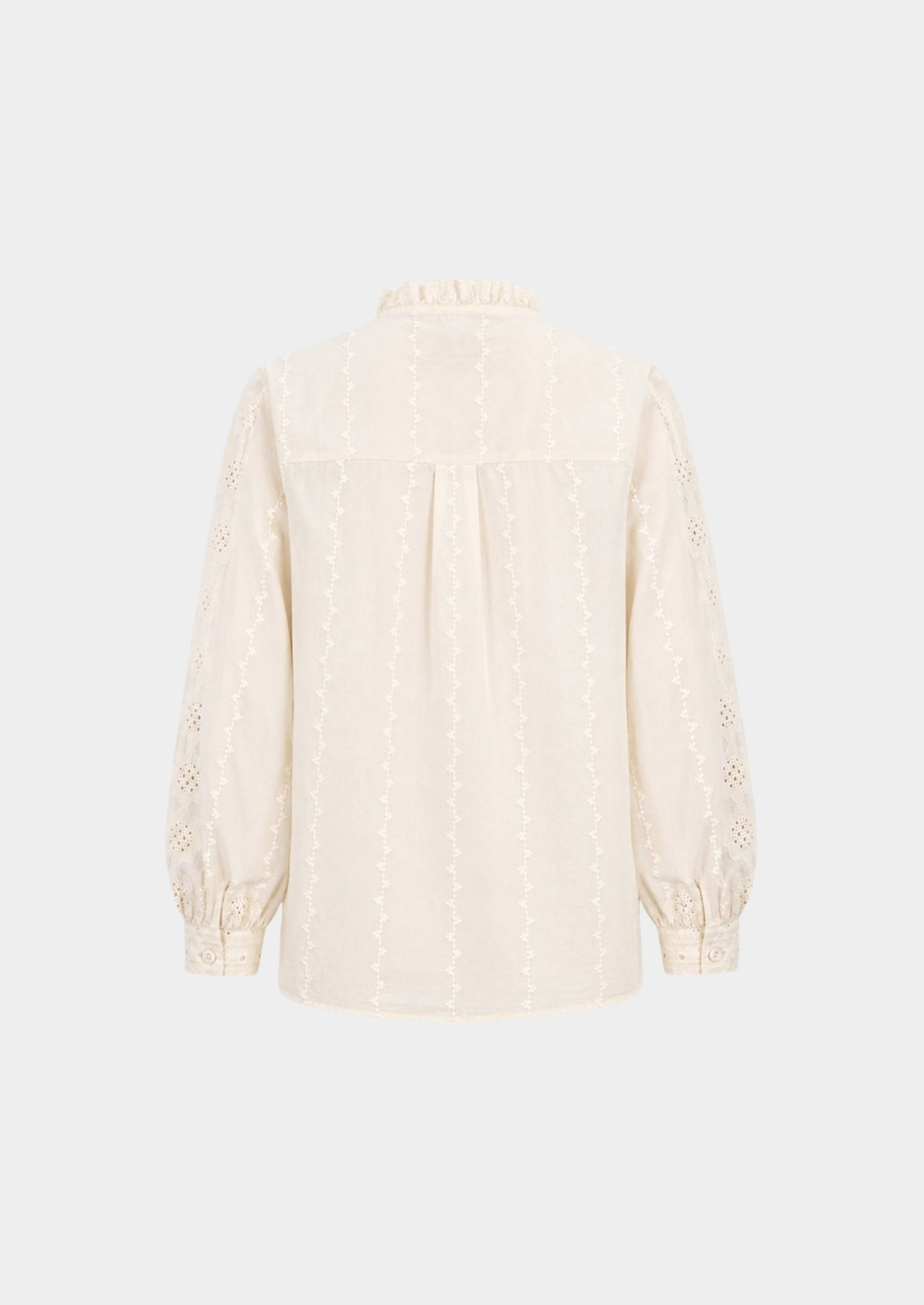 Women’s Embroidered Blouse with Ruffle Collar