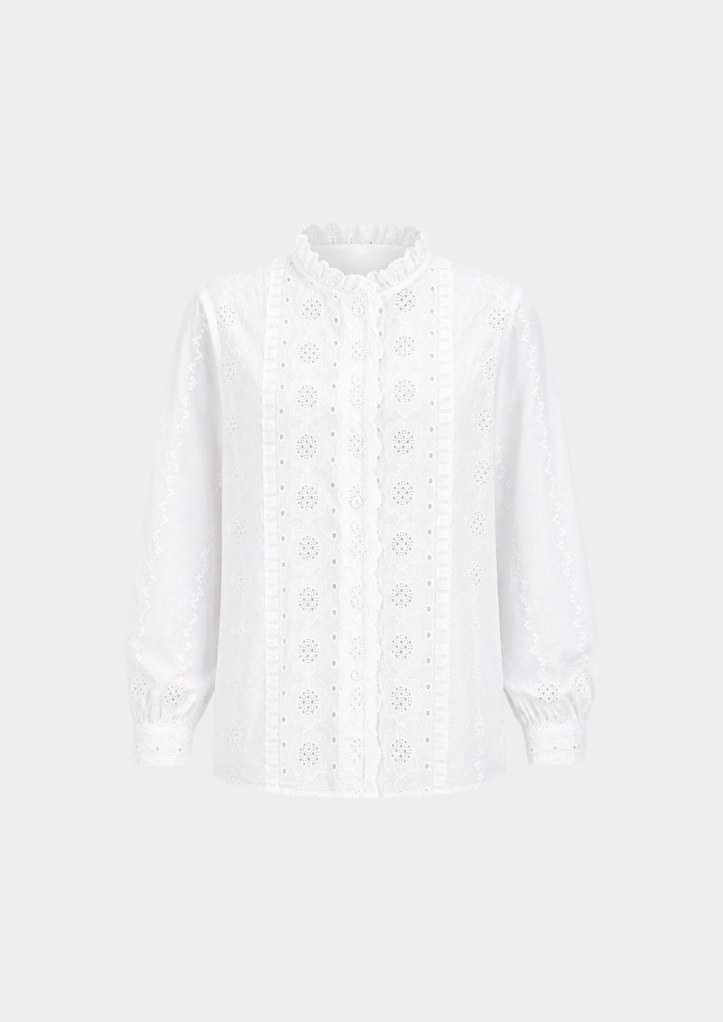 Women’s Embroidered Blouse with Ruffle Collar