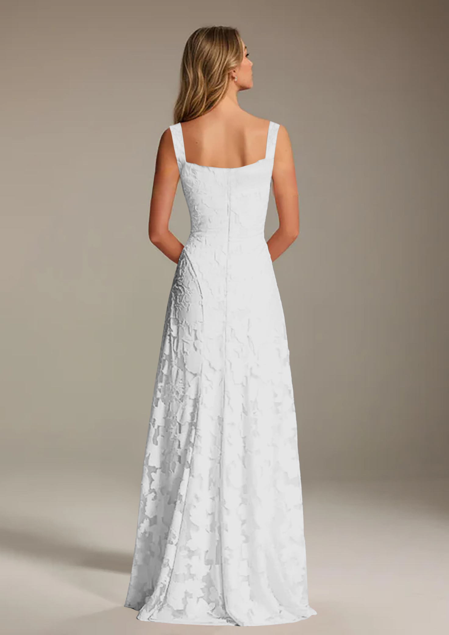 Women’s Floral Lace Maxi Dress with Square Neck