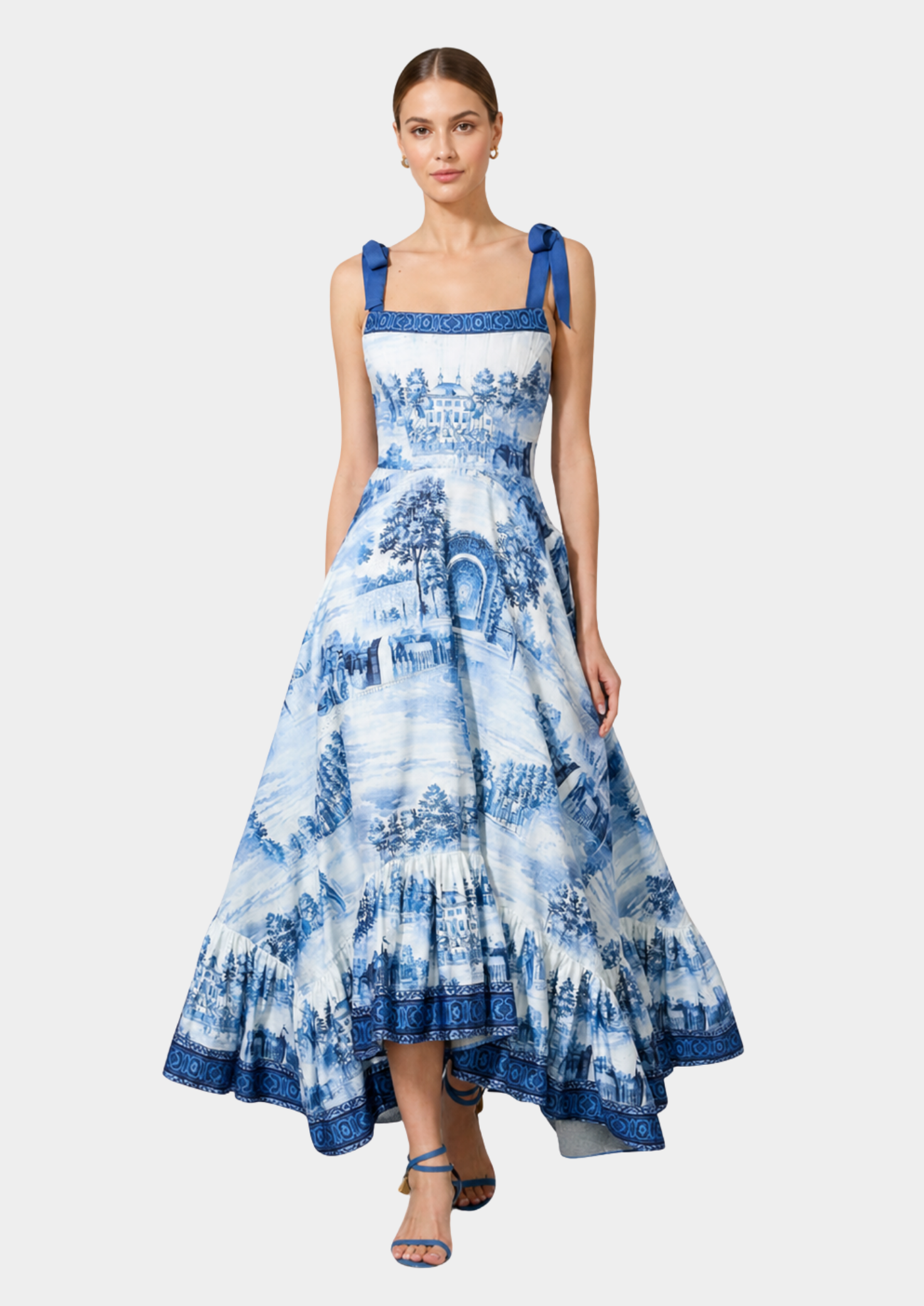Women’s Floral Maxi Dress with Shoulder Straps