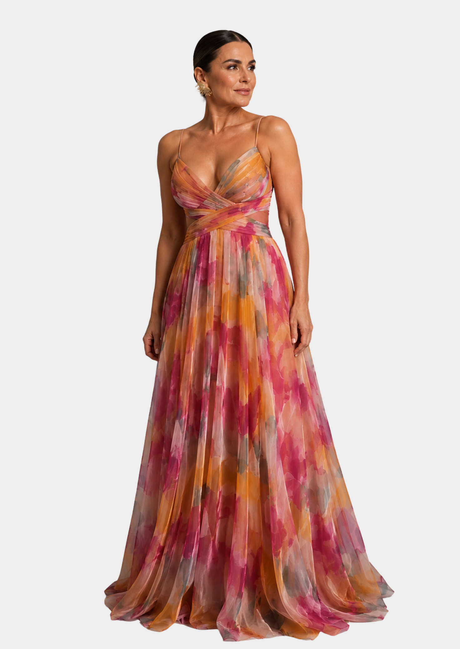 Women’s Floral Maxi Dress with Spaghetti Straps