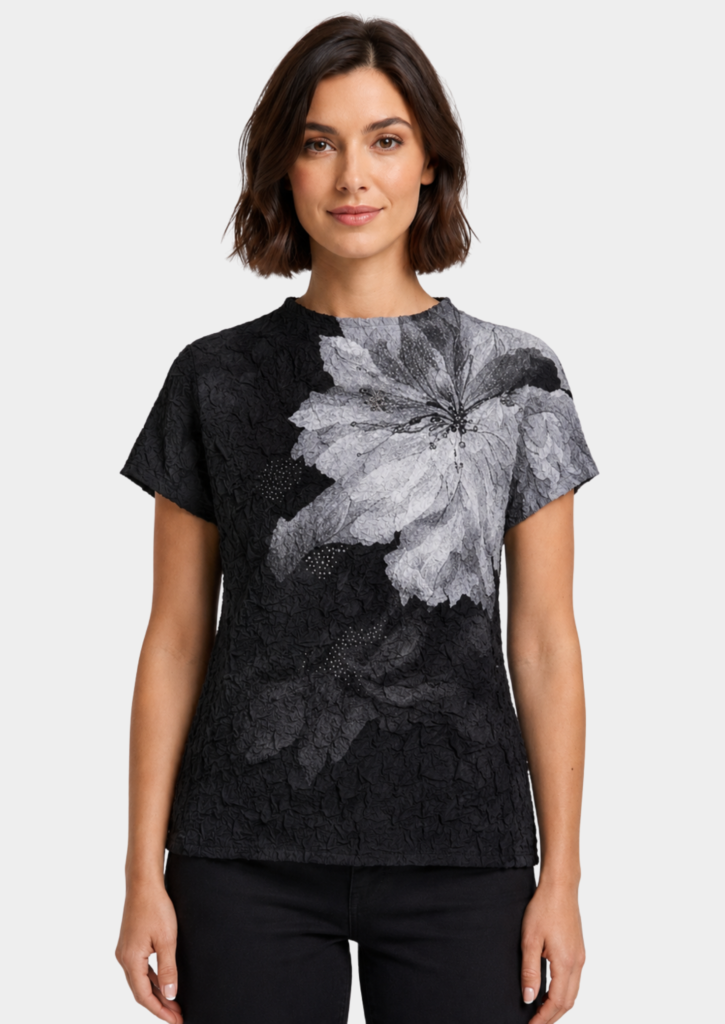 Women’s Floral Textured T-Shirt
