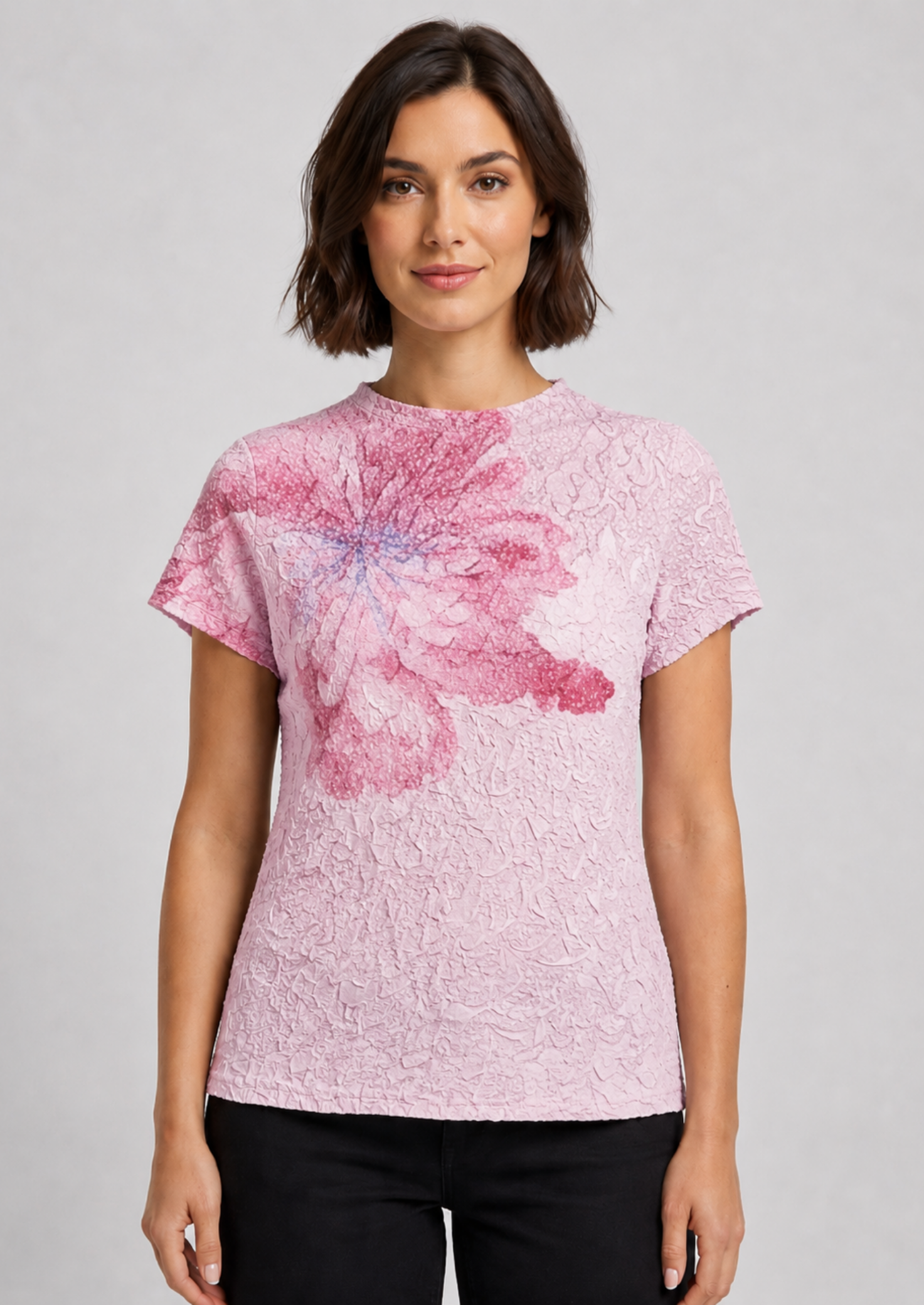 Women’s Floral Textured T-Shirt
