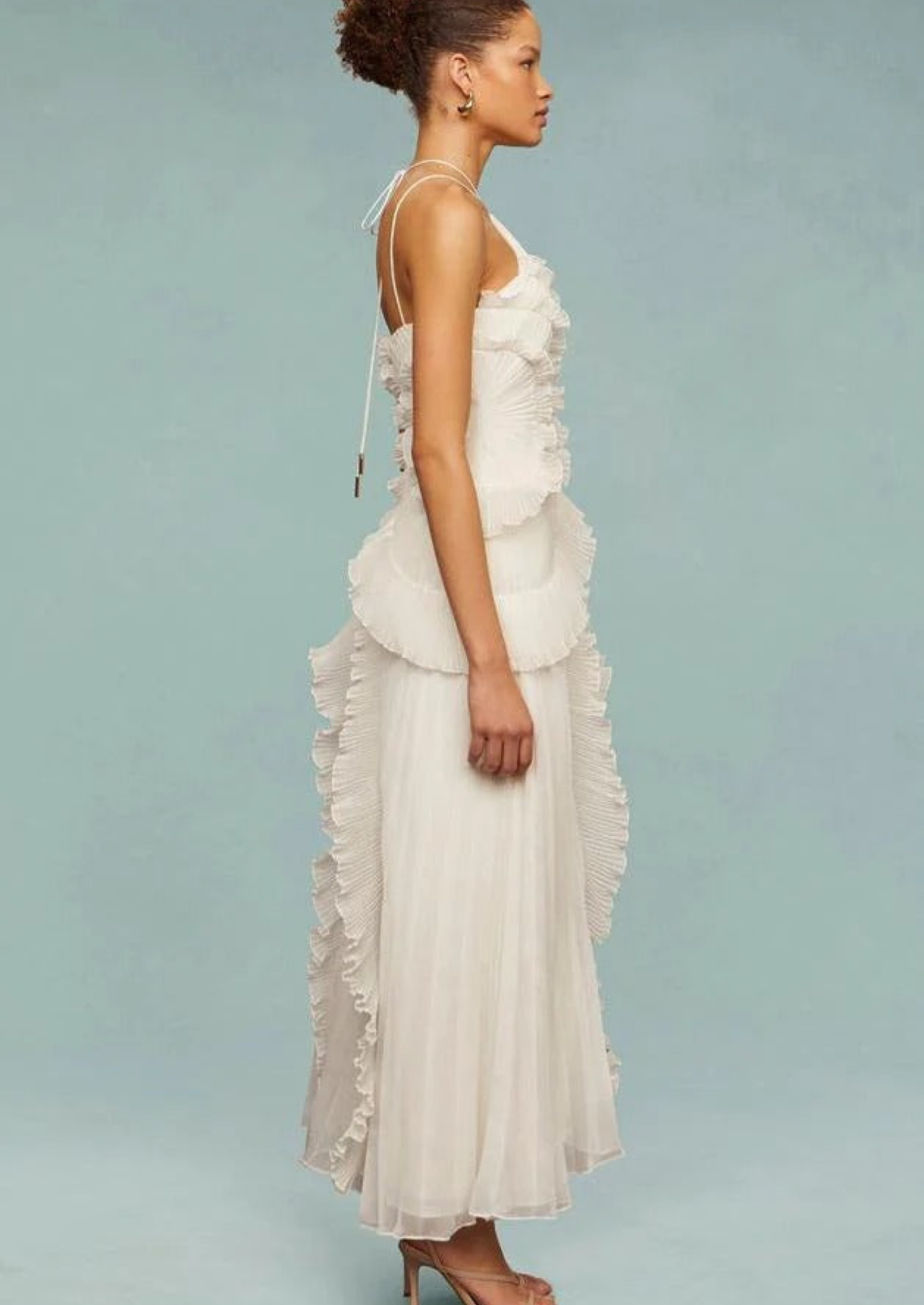 Women’s Halter Neck Maxi Dress with Ruffle Details