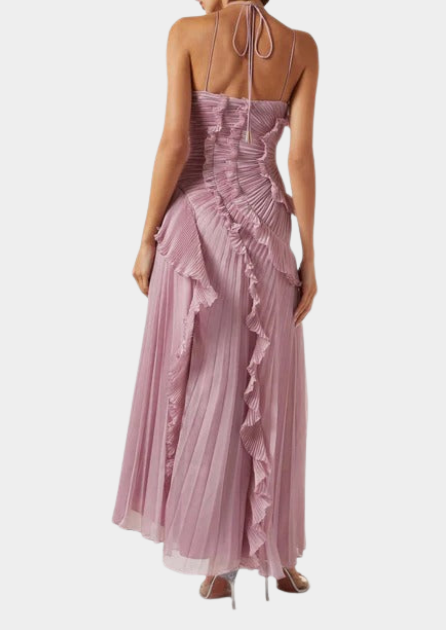 Women’s Halter Neck Maxi Dress with Ruffle Details