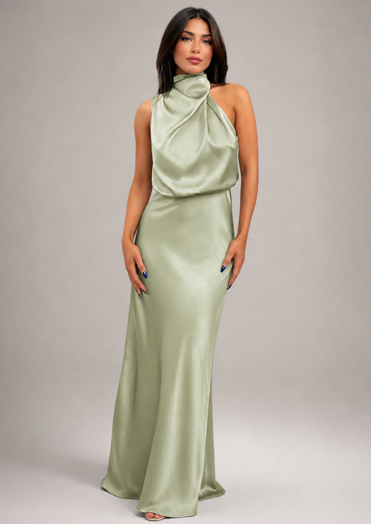 Women’s Halter Neck Maxi Dress with Sleeveless Design