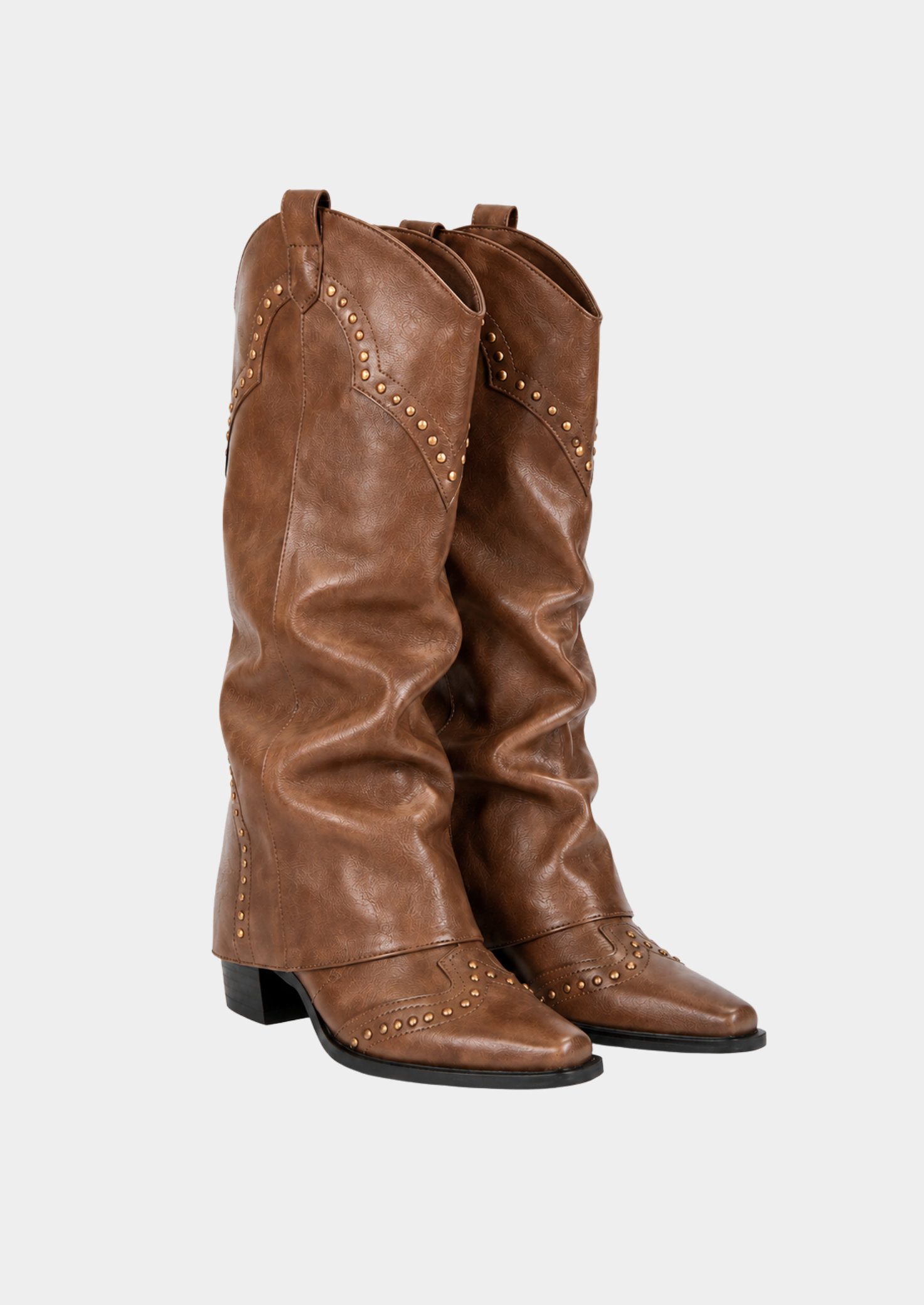 Women’s Knee-High Western Boots with Rivet Details