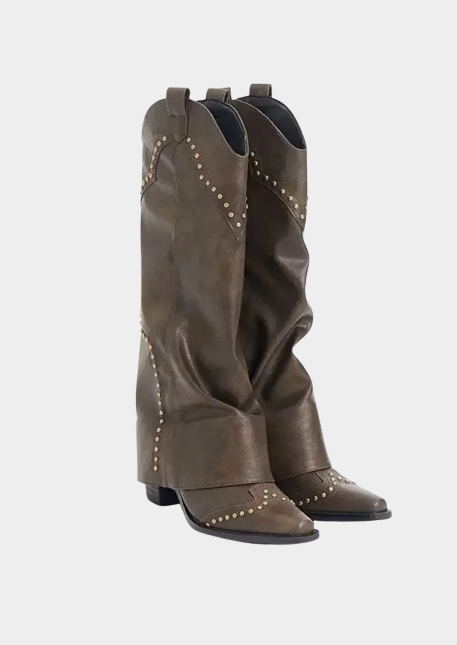 Women’s Knee-High Western Boots with Rivet Details