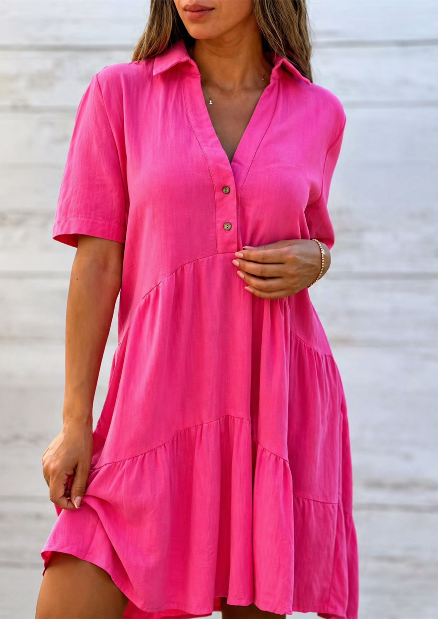 Women’s Knee-Length Button Dress