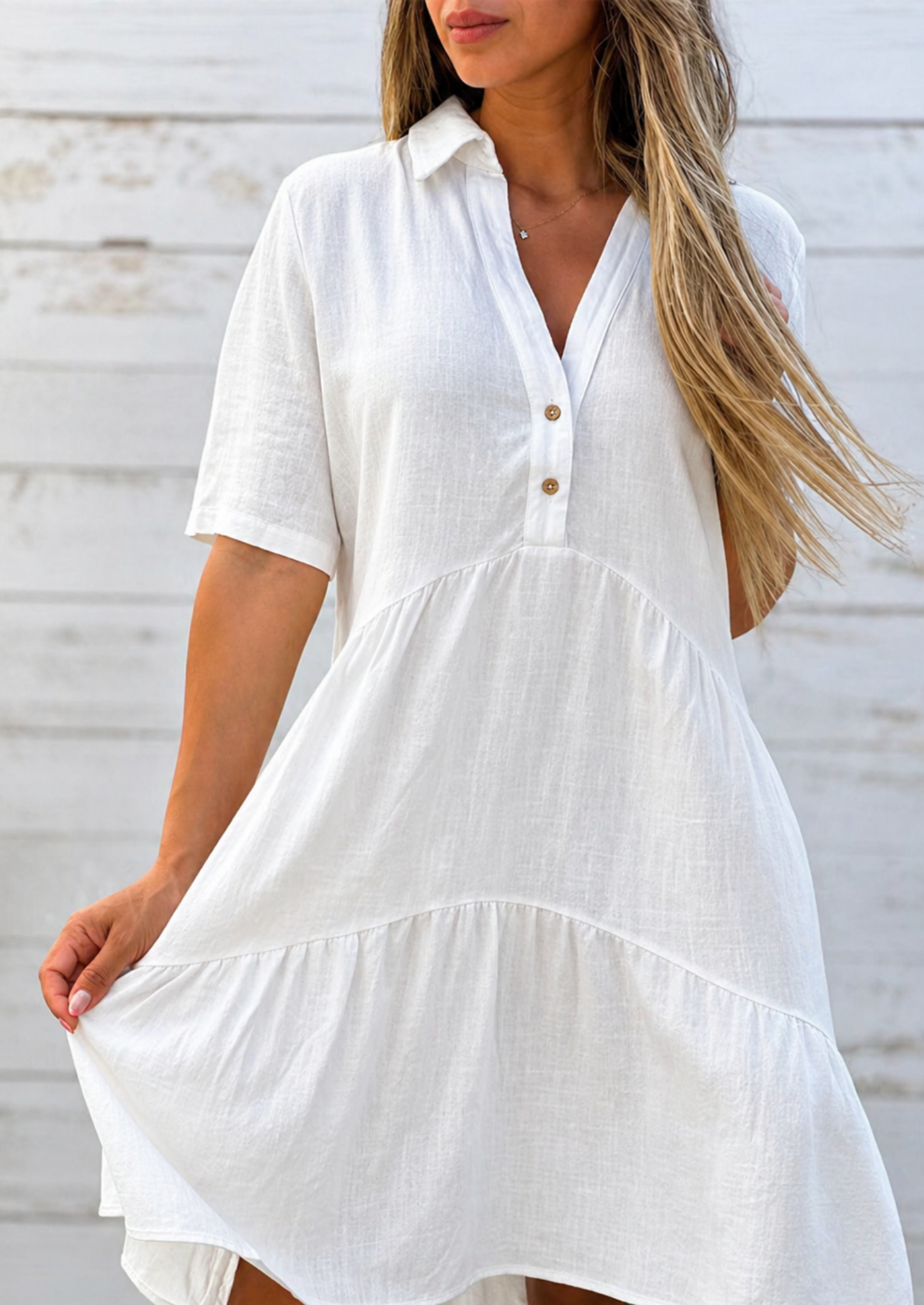 Women’s Knee-Length Button Dress
