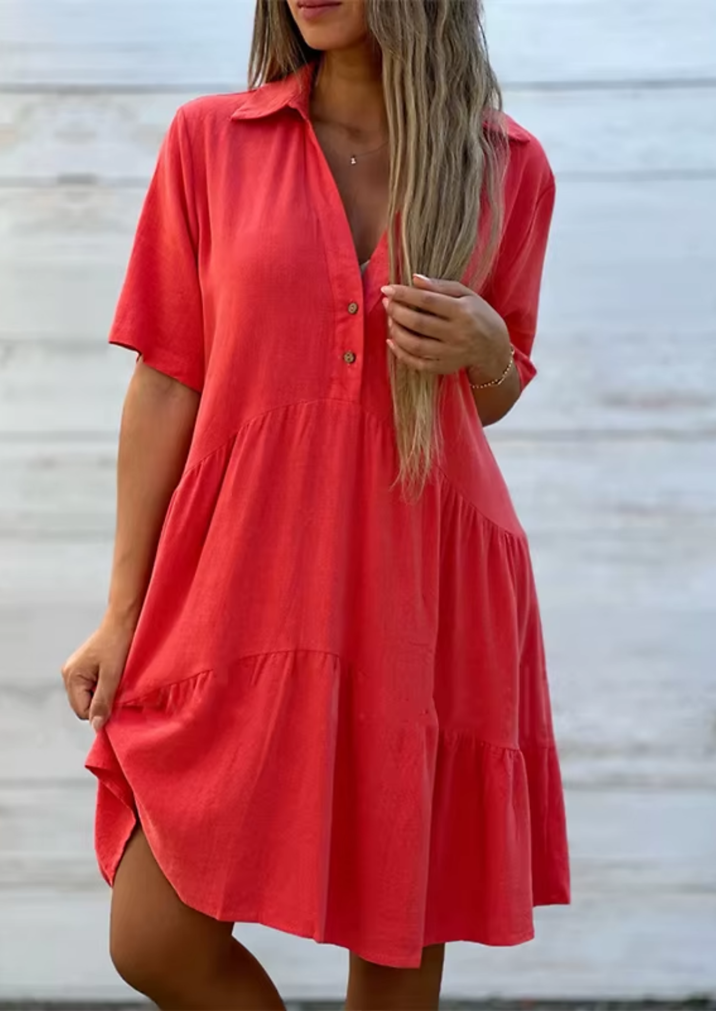 Women’s Knee-Length Button Dress