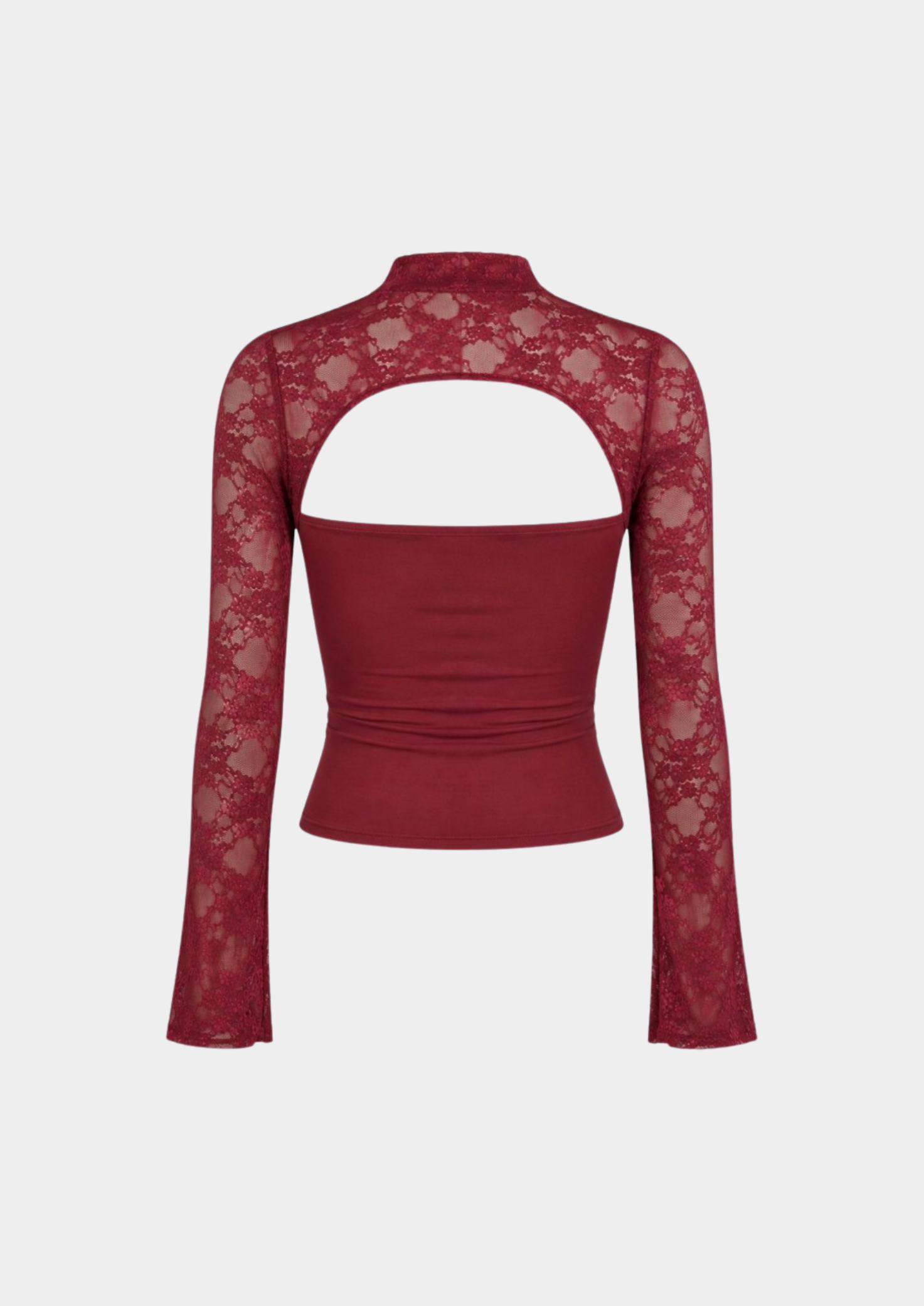 Women’s Lace Cutout Top with Mock Neck