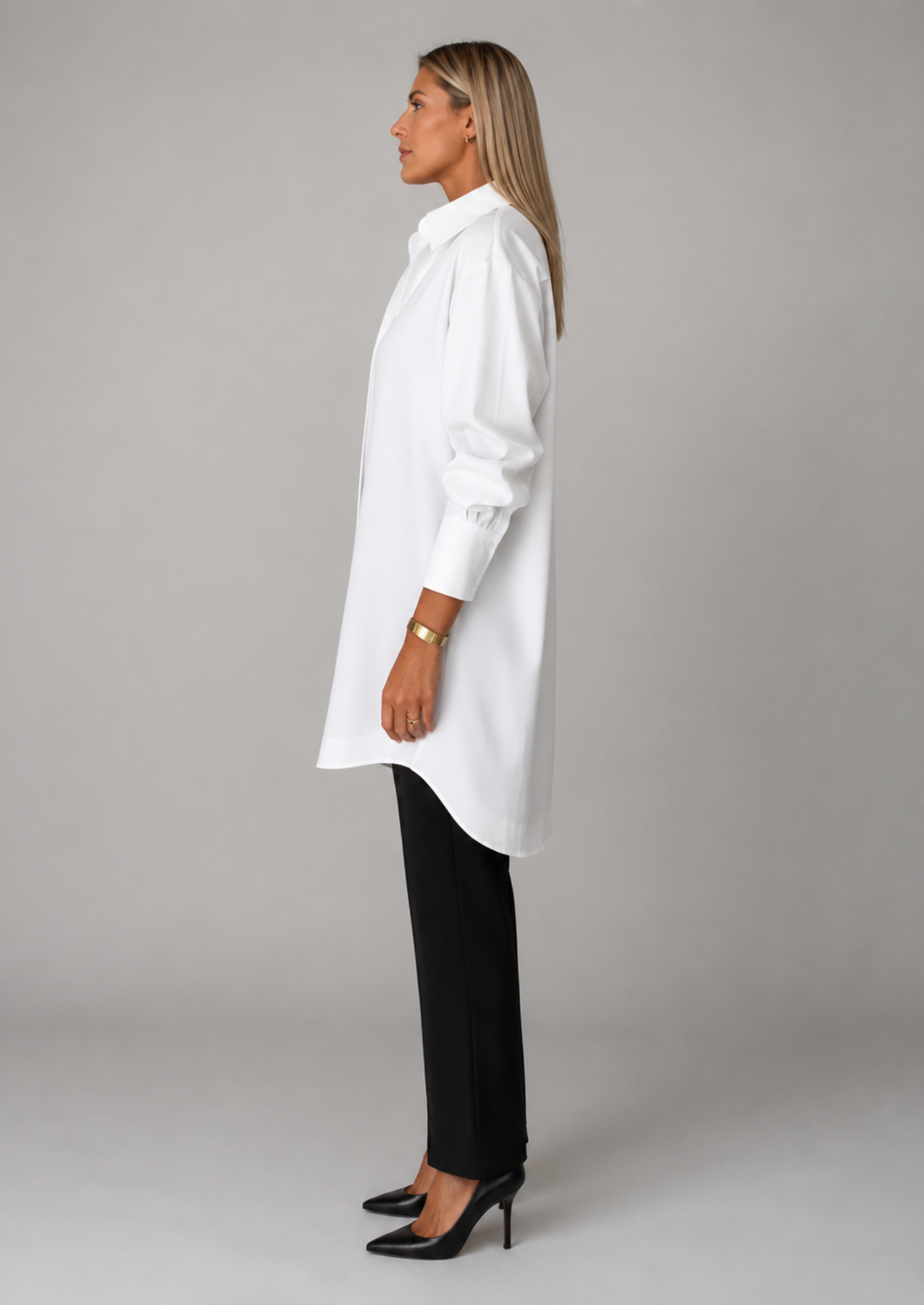 Women’s Longline Shirt with Button Closure