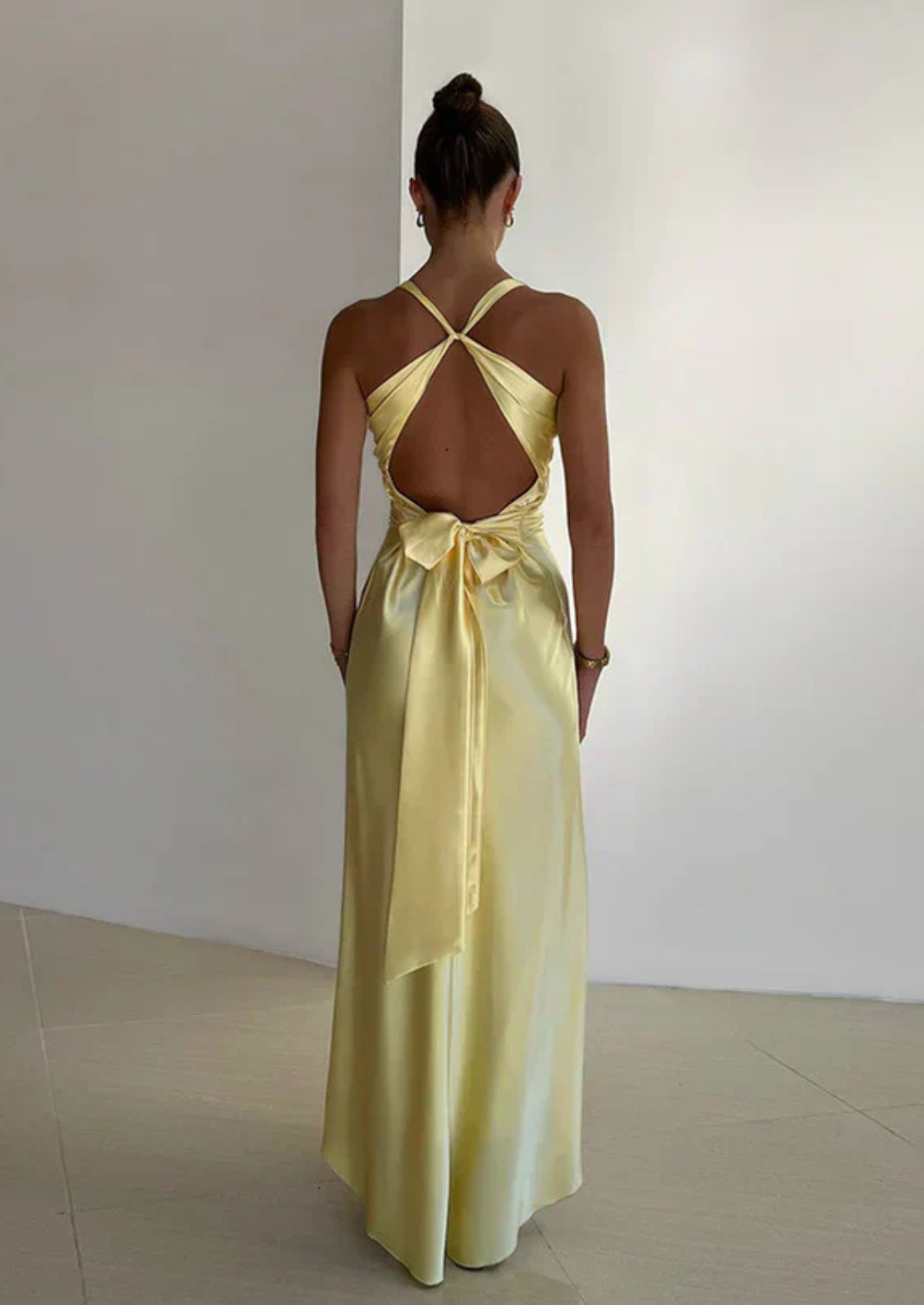 Women’s Maxi Dress with Deep V-Neck and Flowing Silhouette