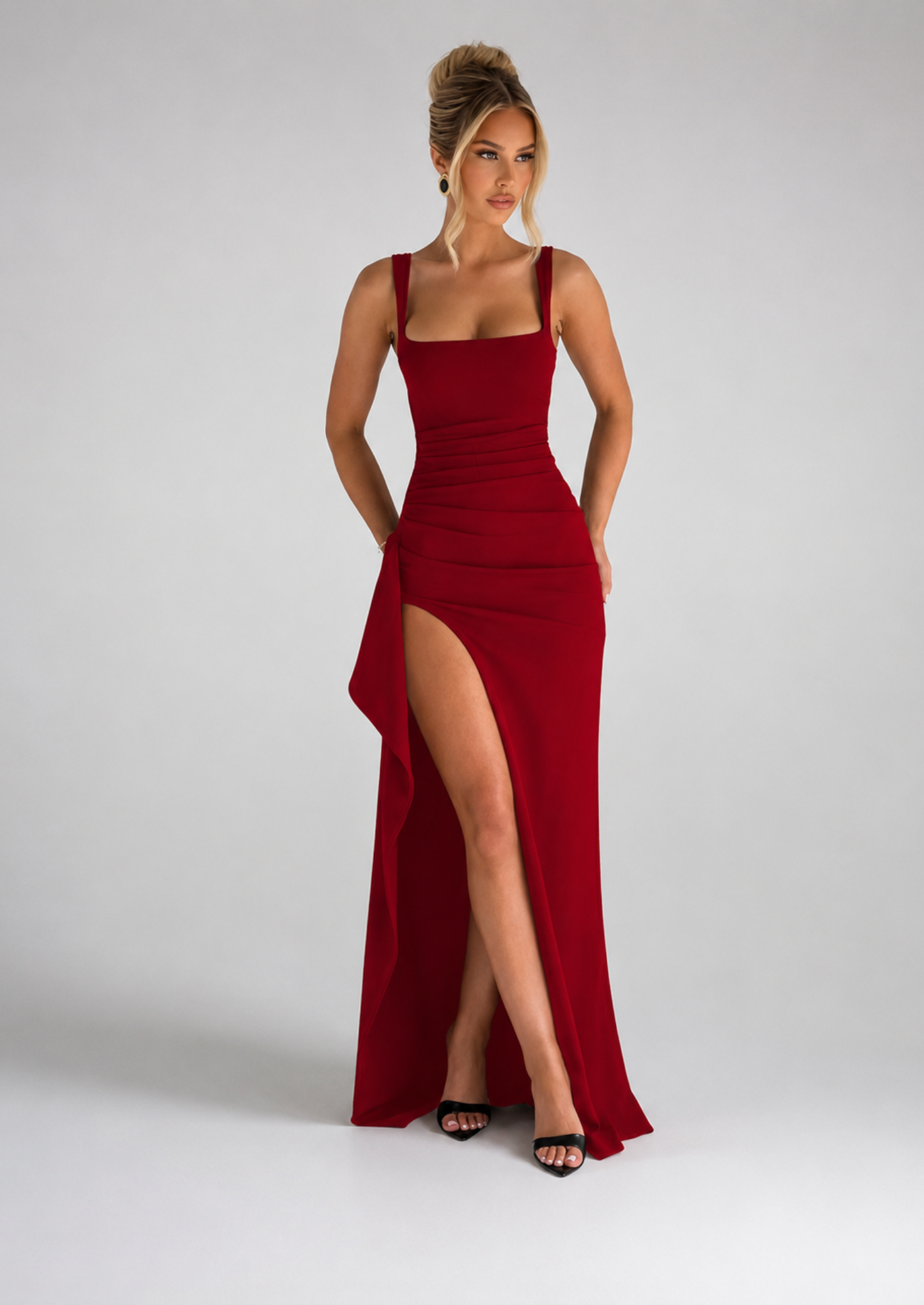 Women’s Maxi Dress with Open Back and Side Slit