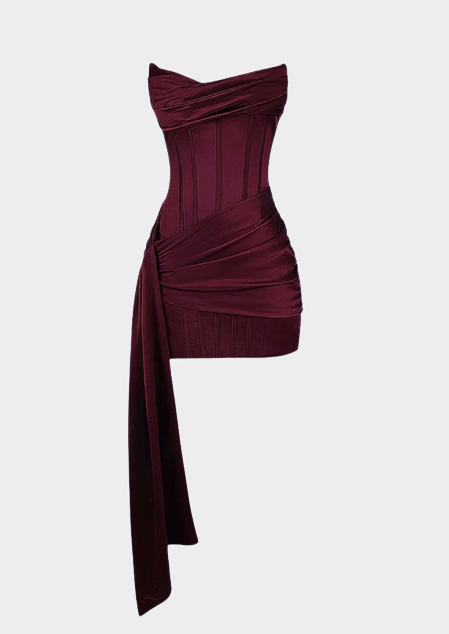 Women’s Mini Dress with Draped Detail and Strapless Neckline