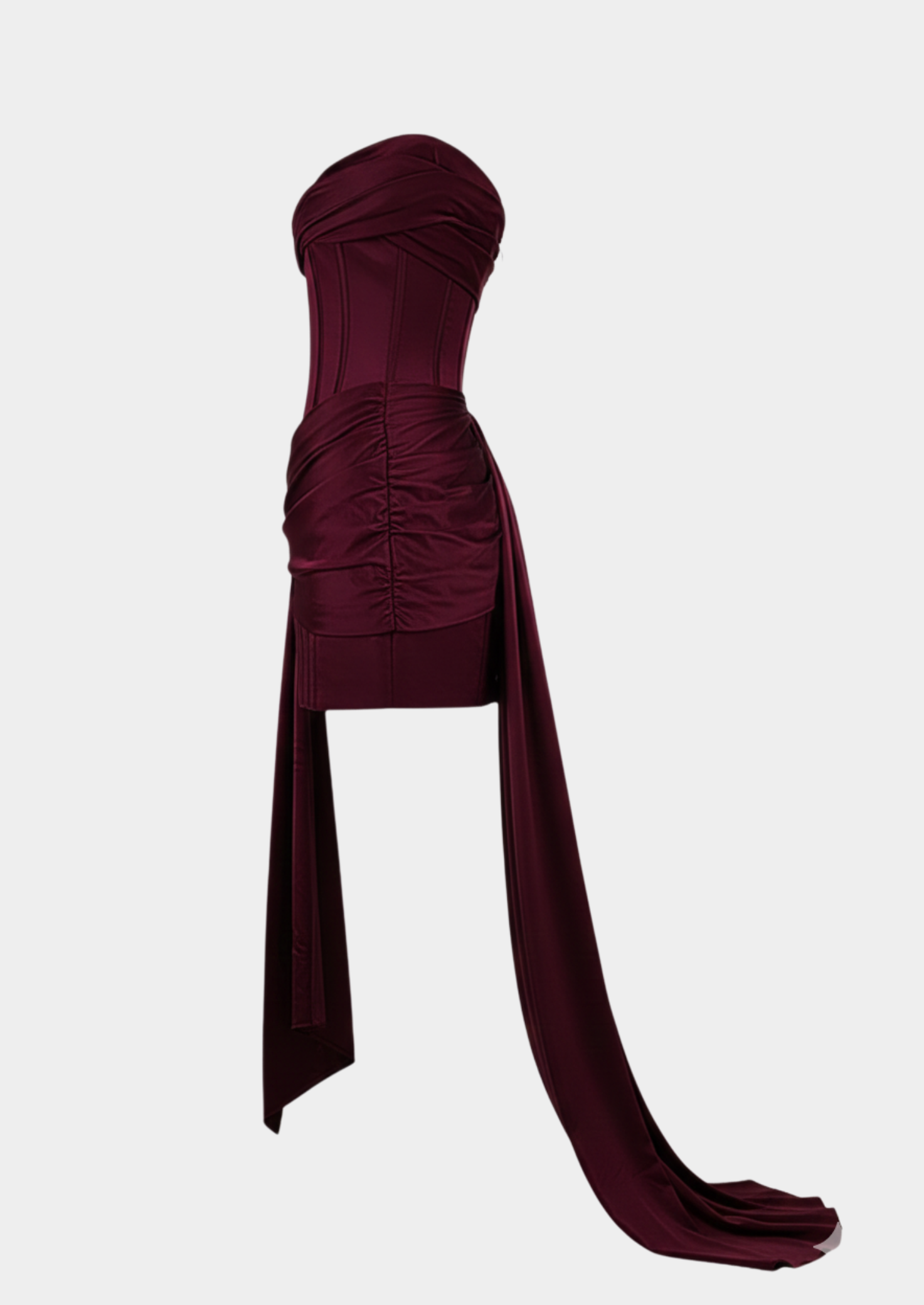 Women’s Mini Dress with Draped Detail and Strapless Neckline