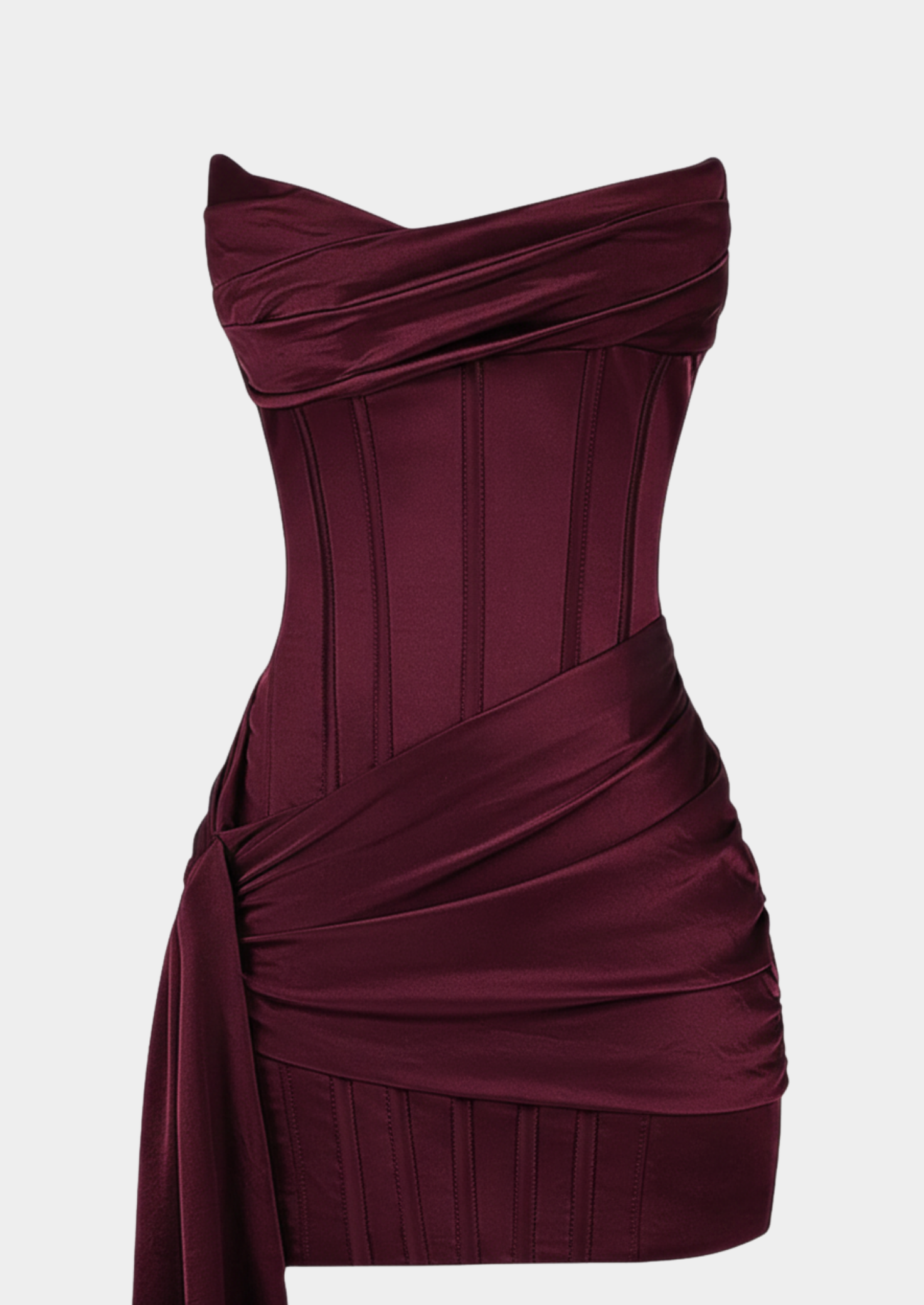Women’s Mini Dress with Draped Detail and Strapless Neckline