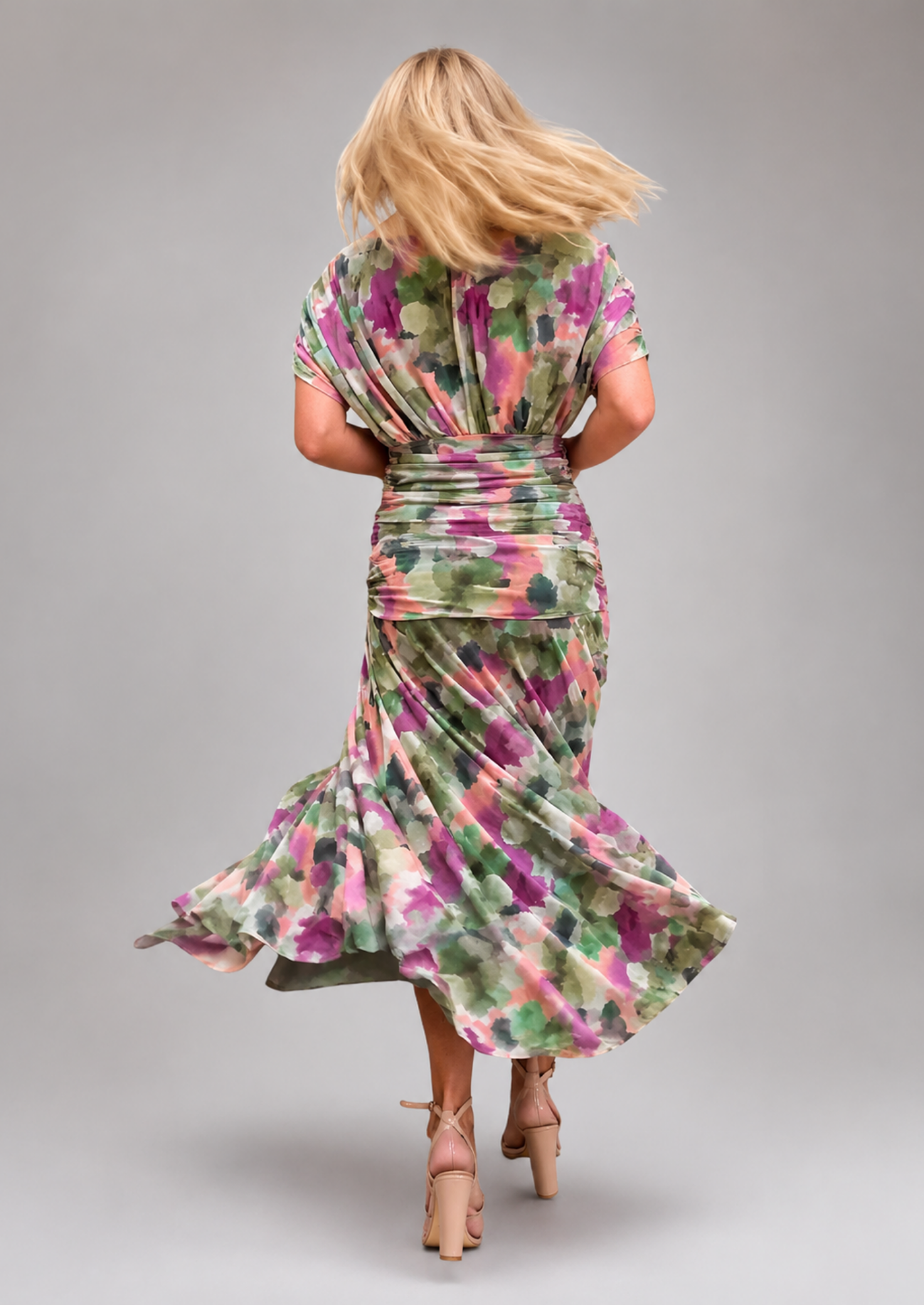 Women’s Off-Shoulder Maxi Dress with Pleated Skirt