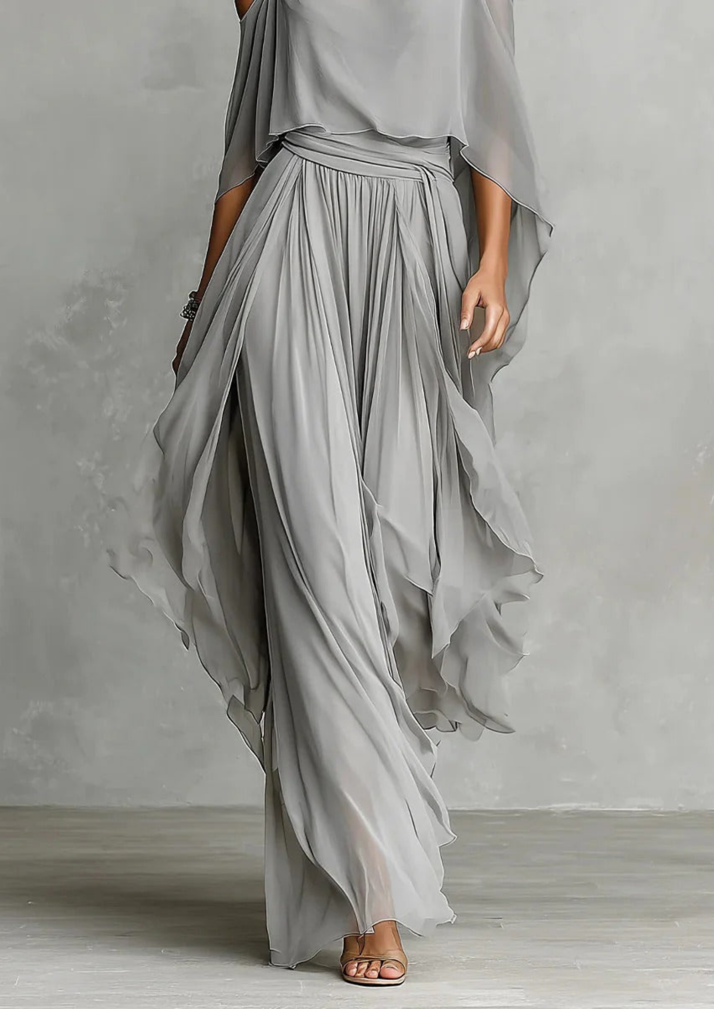 Women’s Off-Shoulder Maxi Dress with Wide-Leg Silhouette