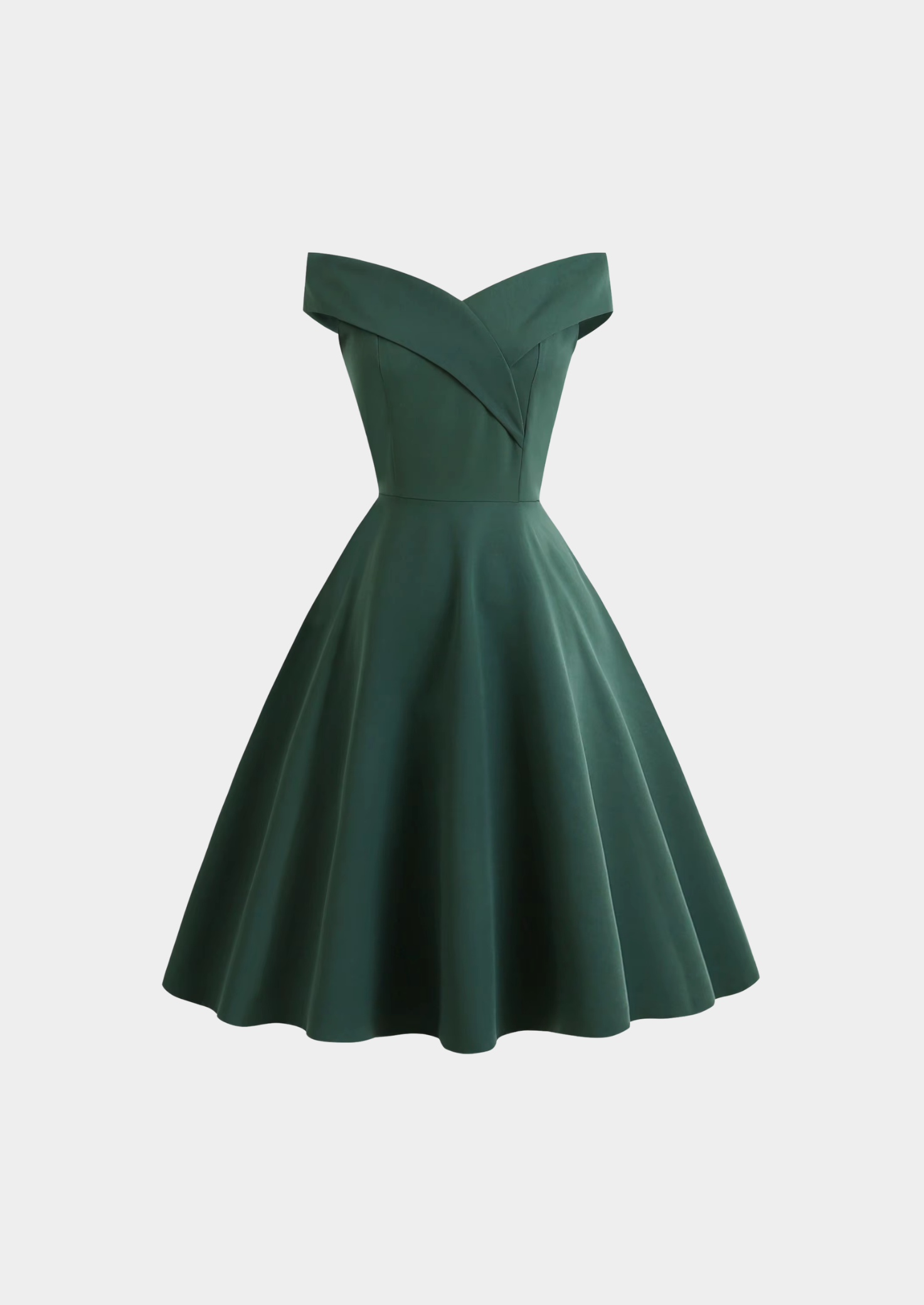 Women’s Off-Shoulder Midi Dress with Fitted Waist