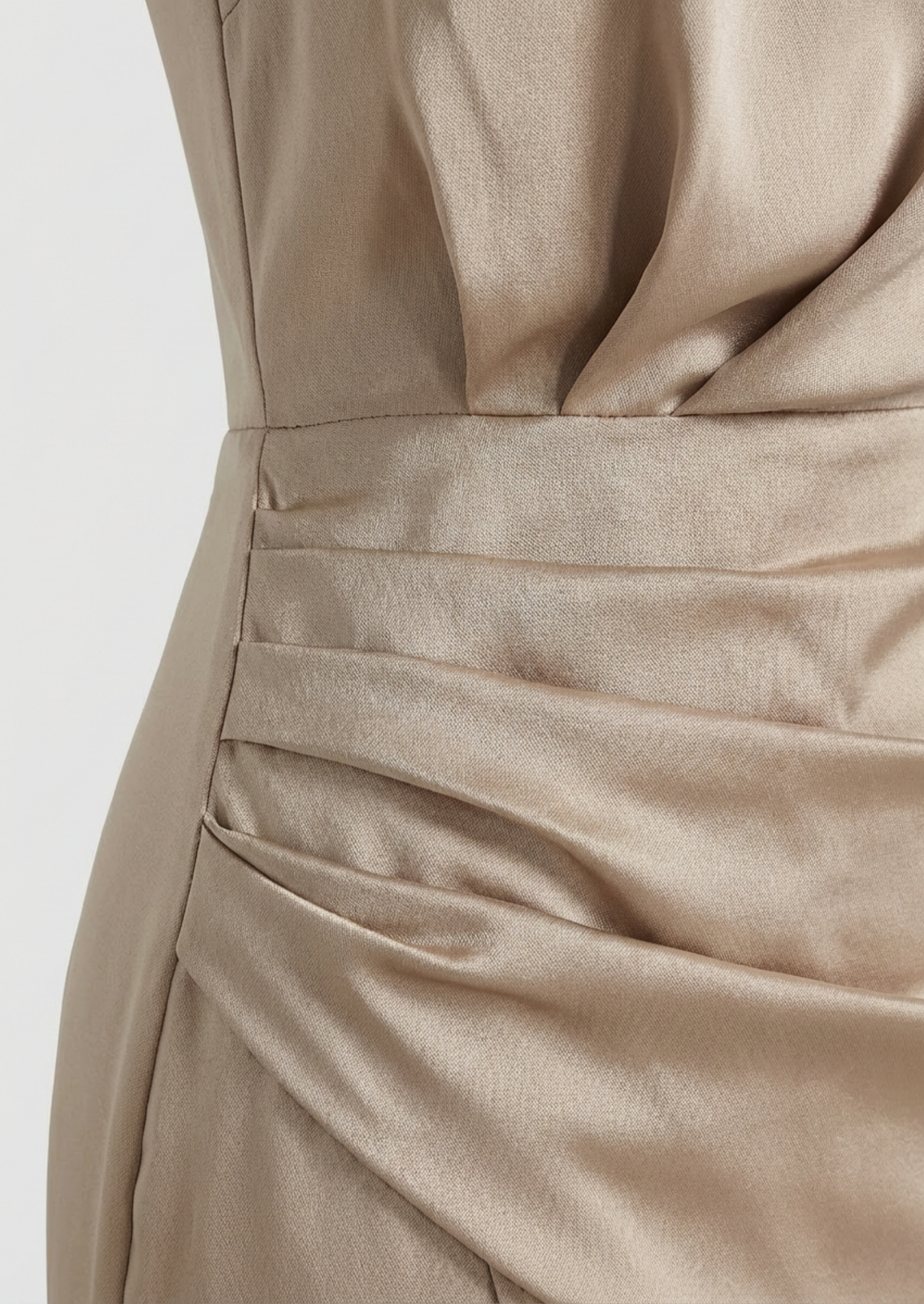 Women’s One-Shoulder Midi Dress with Draped Waist