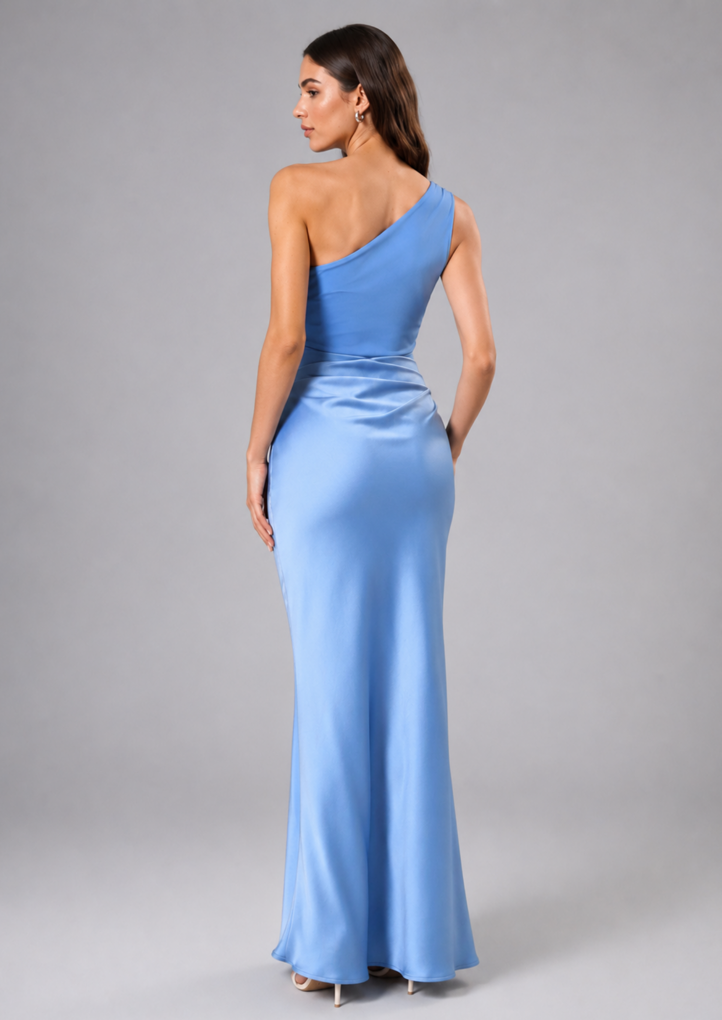 Women’s One-Shoulder Pleated Maxi Dress