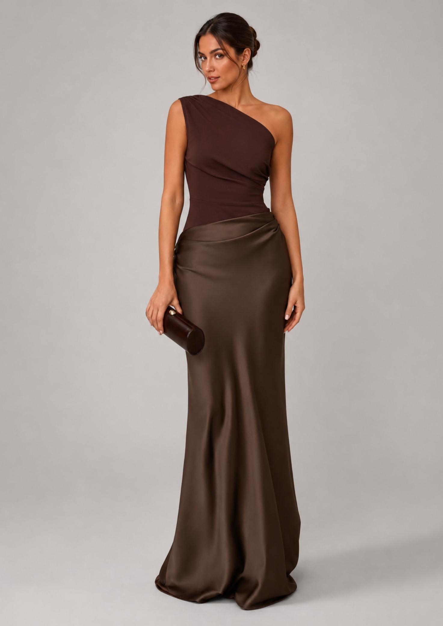 Women’s One-Shoulder Pleated Maxi Dress