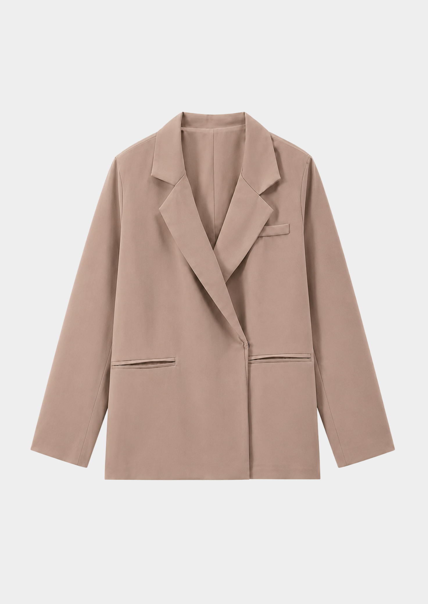 Women’s Oversized Blazer with Sleeves and Notched Lapel