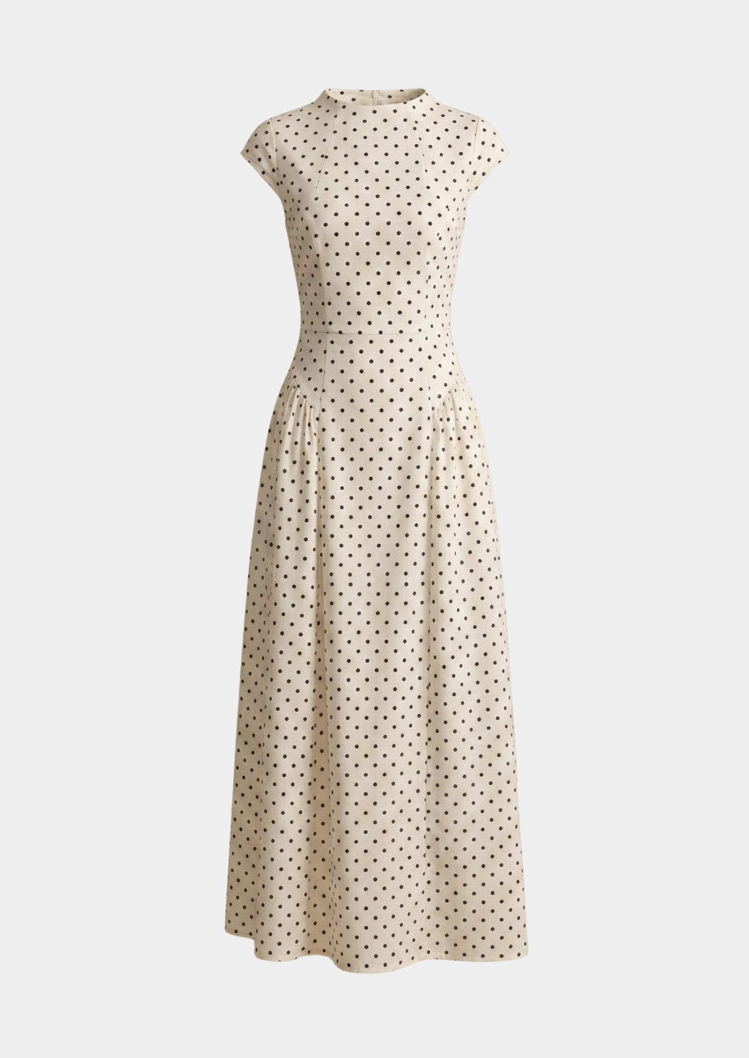 Women’s Polka Dot Maxi Dress with Cap Sleeves