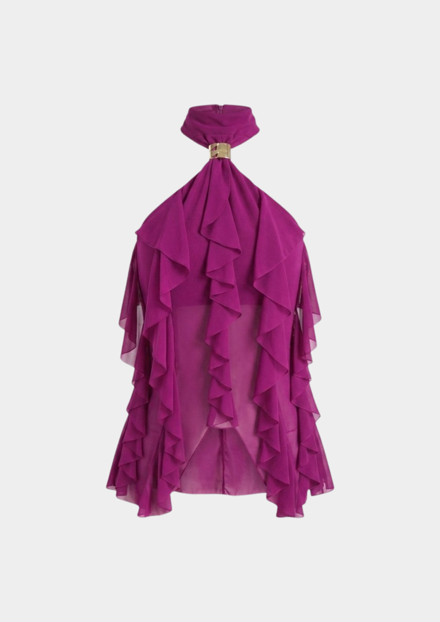Women’s Ruffle Halter Top with Open Back