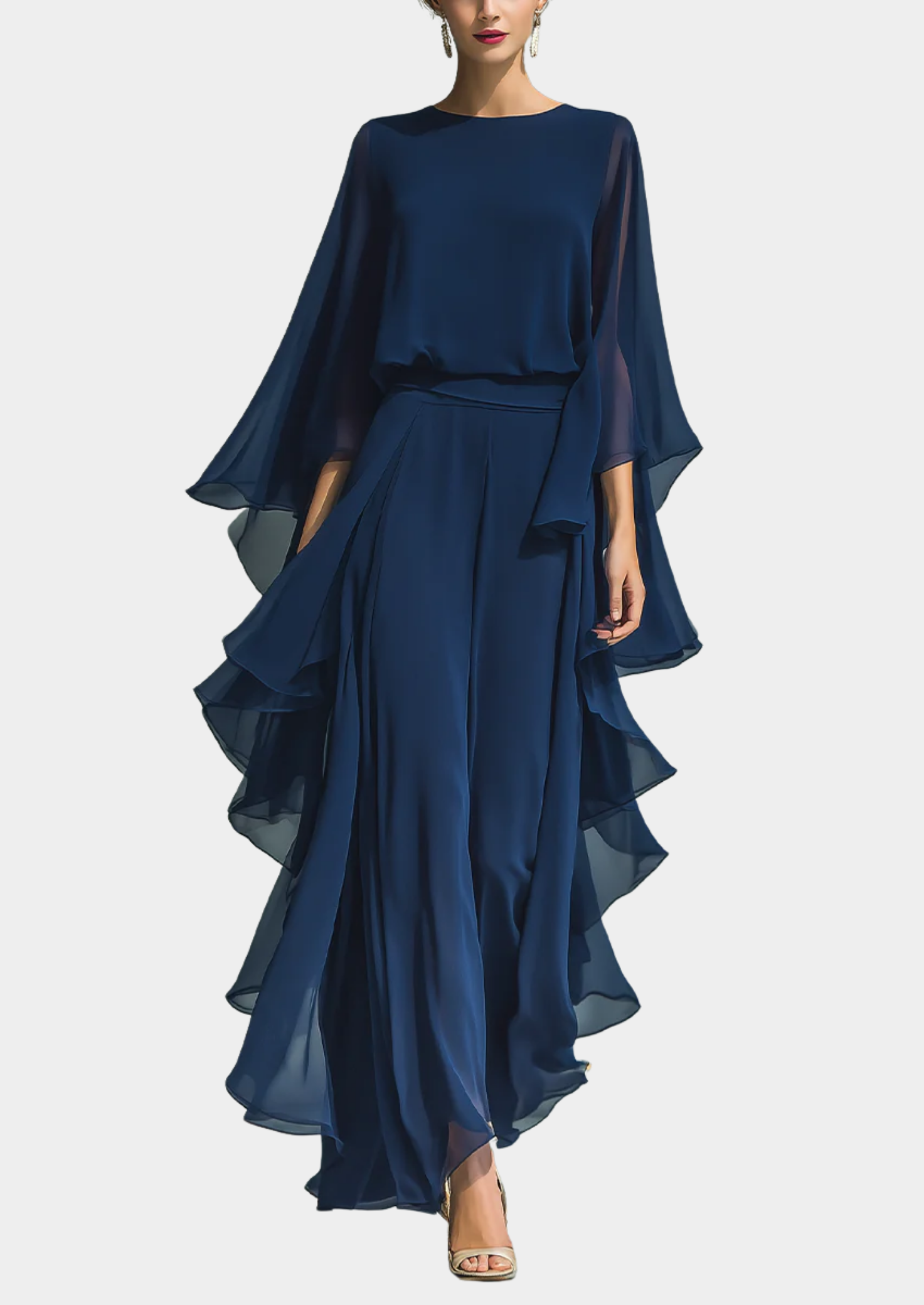 Women’s Ruffle Sleeve Maxi Dress