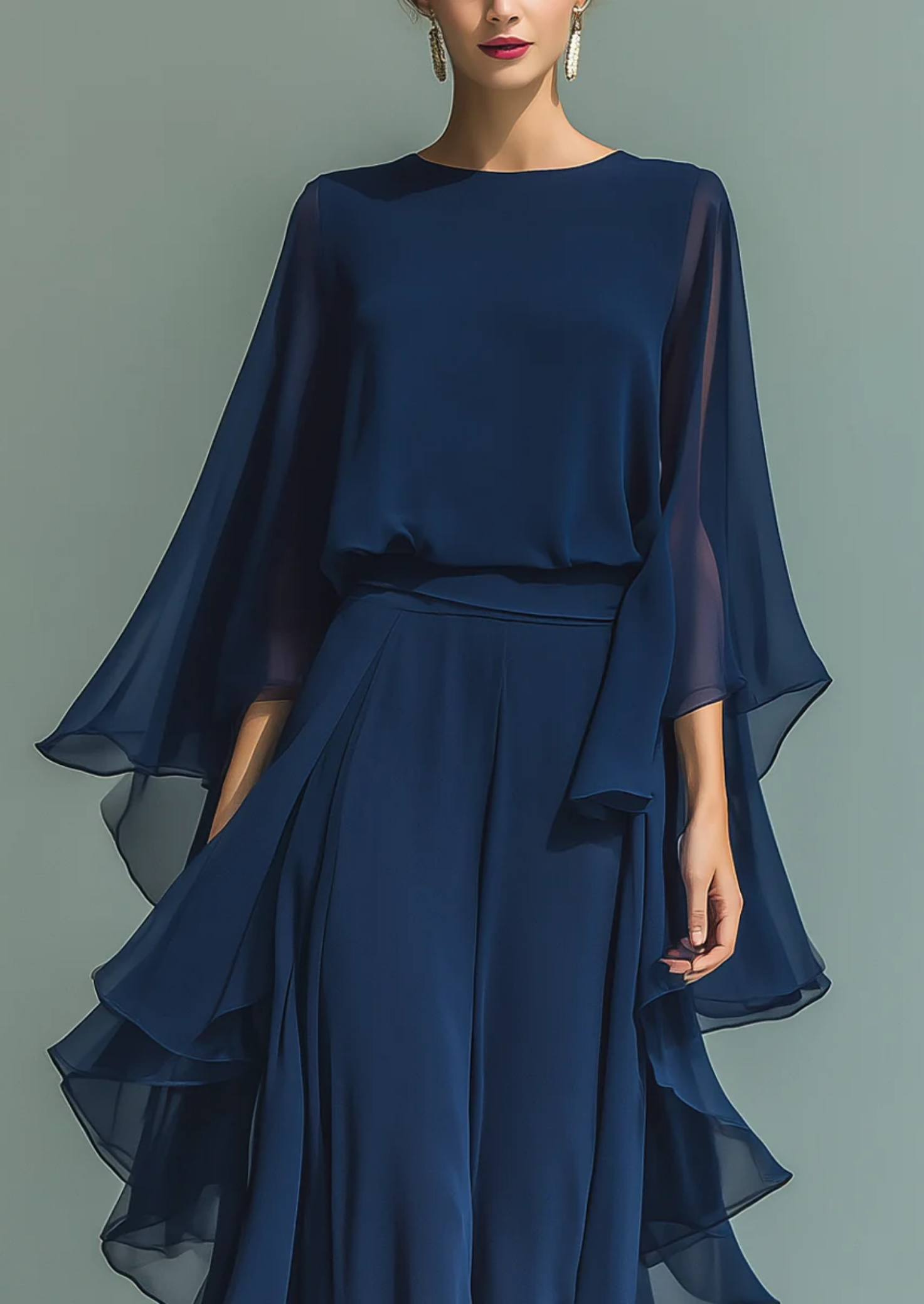 Women’s Ruffle Sleeve Maxi Dress