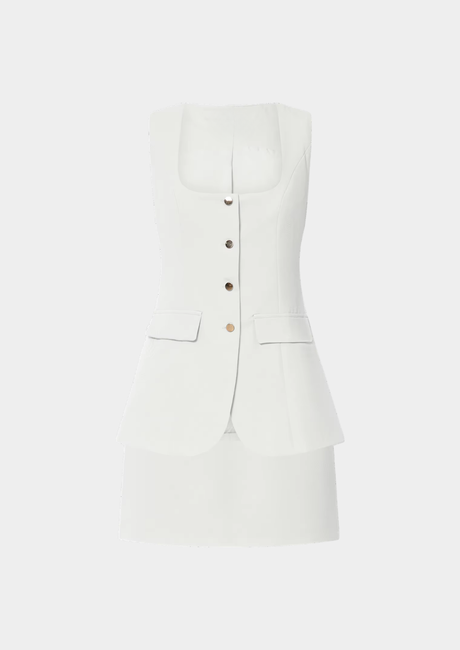 Women’s Sleeveless Button Front Top and Mini Skirt Set